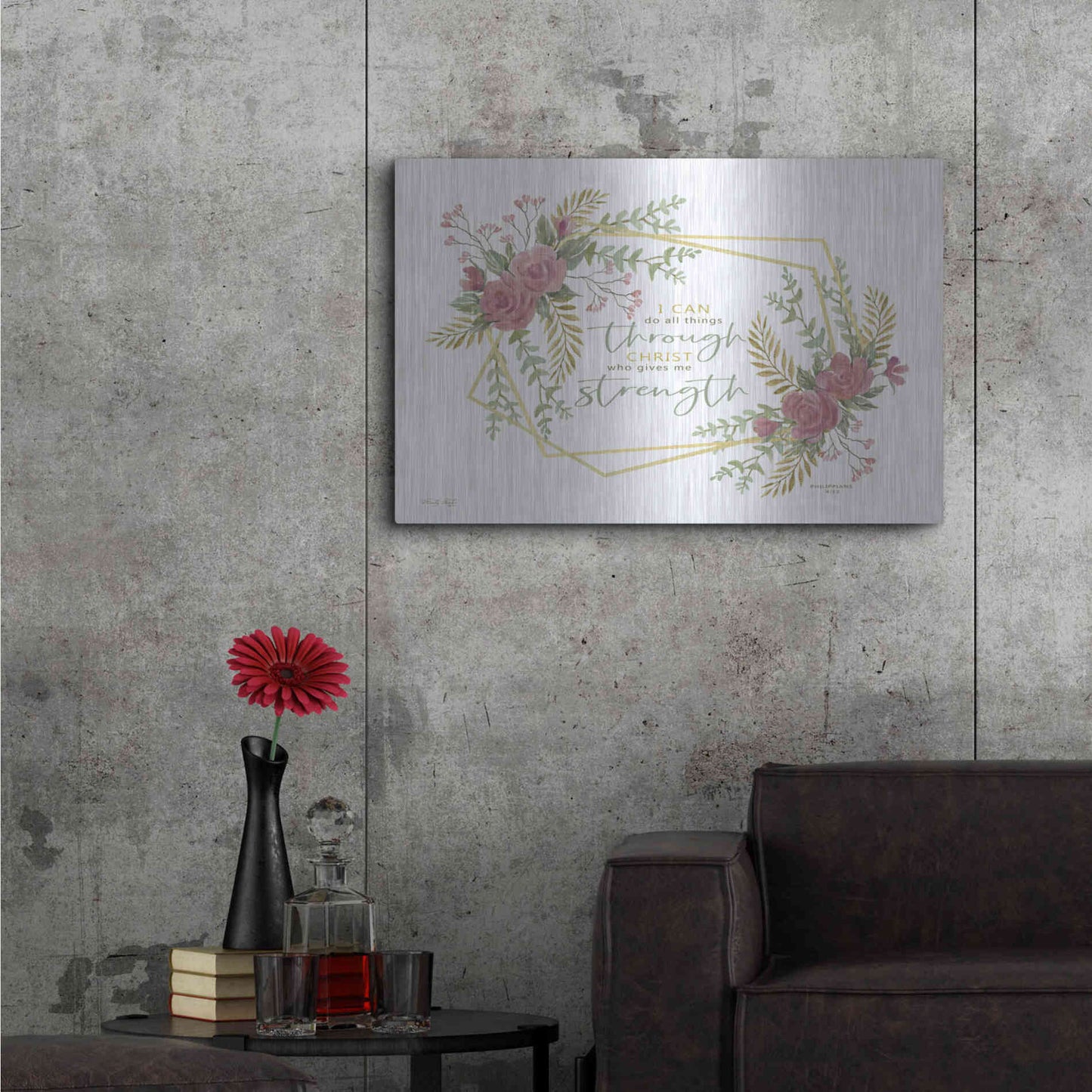 Luxe Metal Art 'I Can Do All' by Cindy Jacobs, Metal Wall Art,36x24