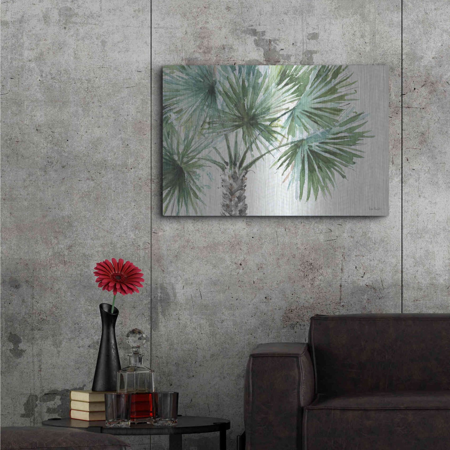 Luxe Metal Art 'Mixed Greens I' by Lisa Audit, Metal Wall Art,36x24