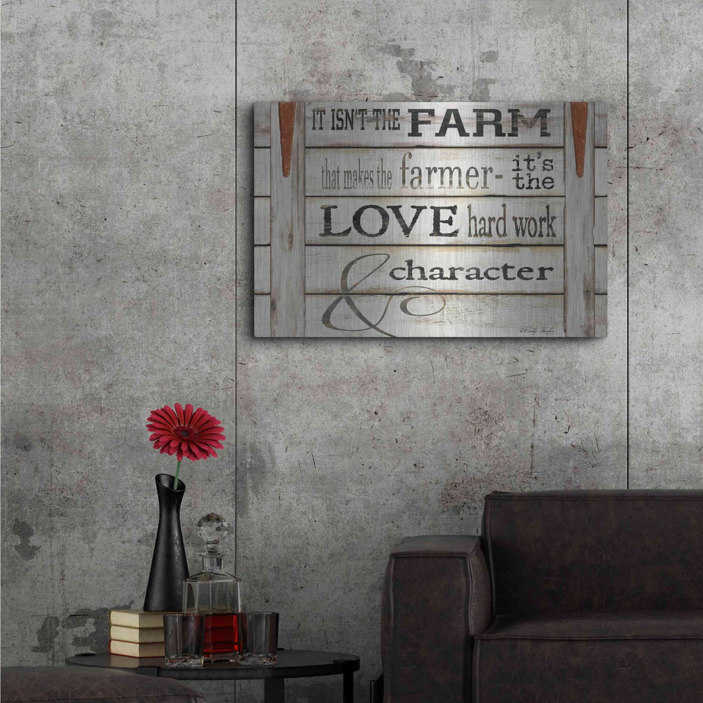 Luxe Metal Art 'It Isn't the Farm' by Cindy Jacobs, Metal Wall Art,36x24