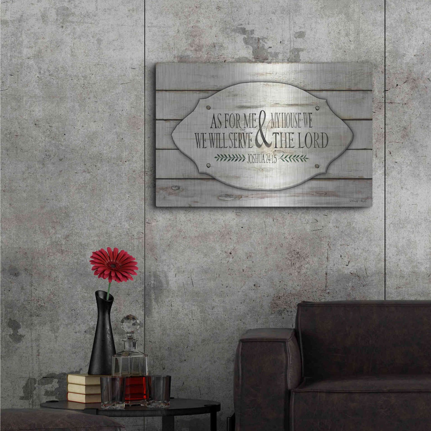 Luxe Metal Art 'As for Me and My House' by Cindy Jacobs, Metal Wall Art,36x24