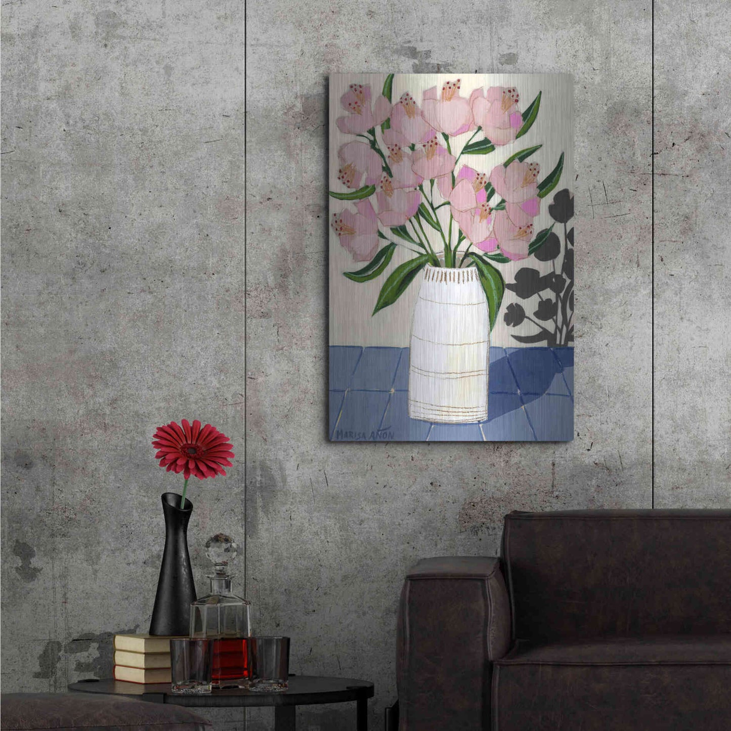 Luxe Metal Art 'Spring Florals 5' by Marisa Anon, Metal Wall Art,24x36