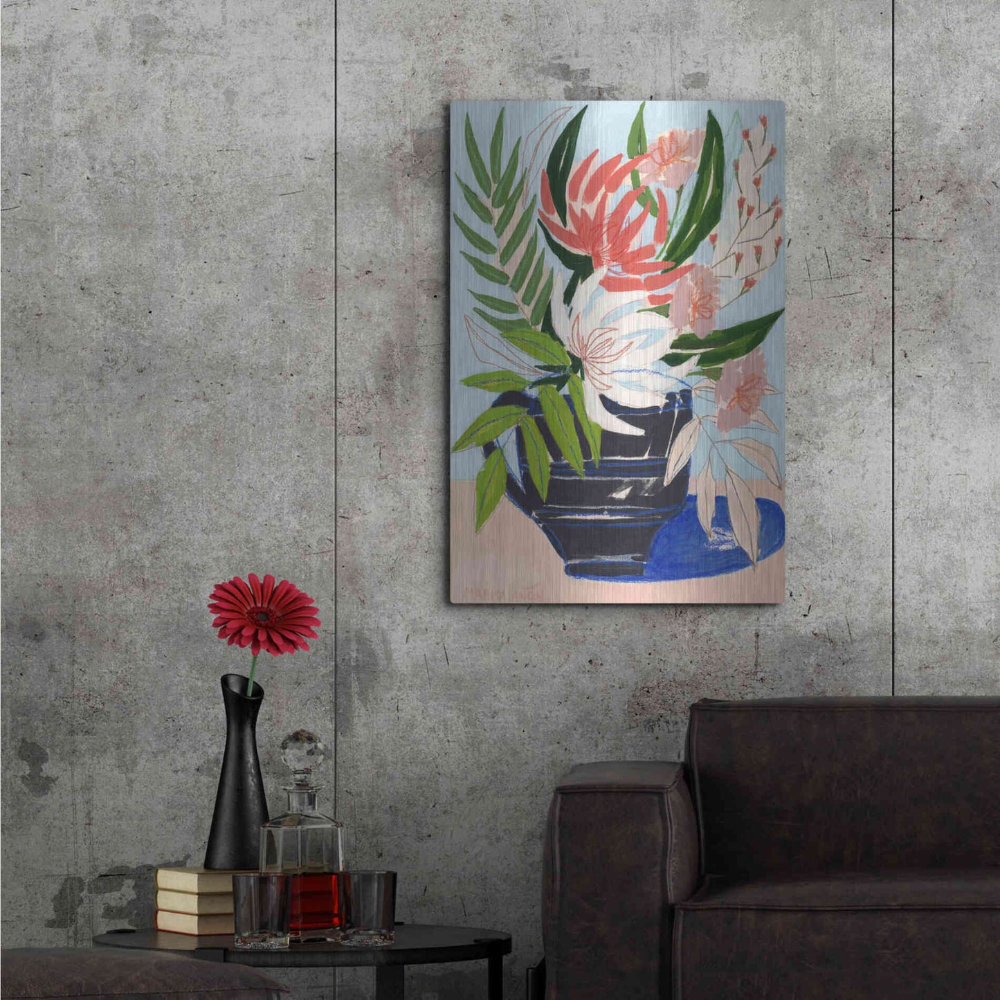 Luxe Metal Art 'Spring Florals 6' by Marisa Anon, Metal Wall Art,24x36