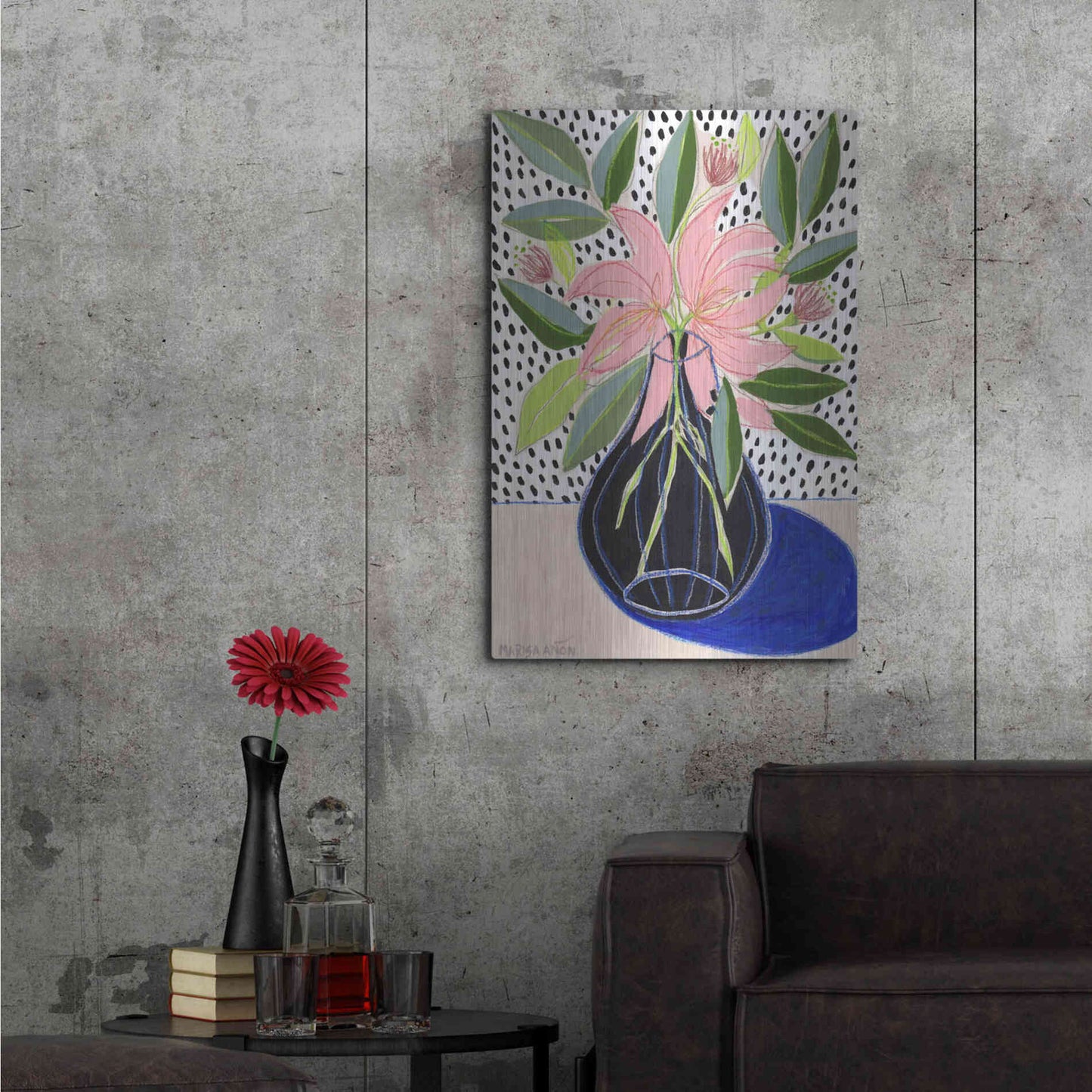 Luxe Metal Art 'Spring Florals 7' by Marisa Anon, Metal Wall Art,24x36