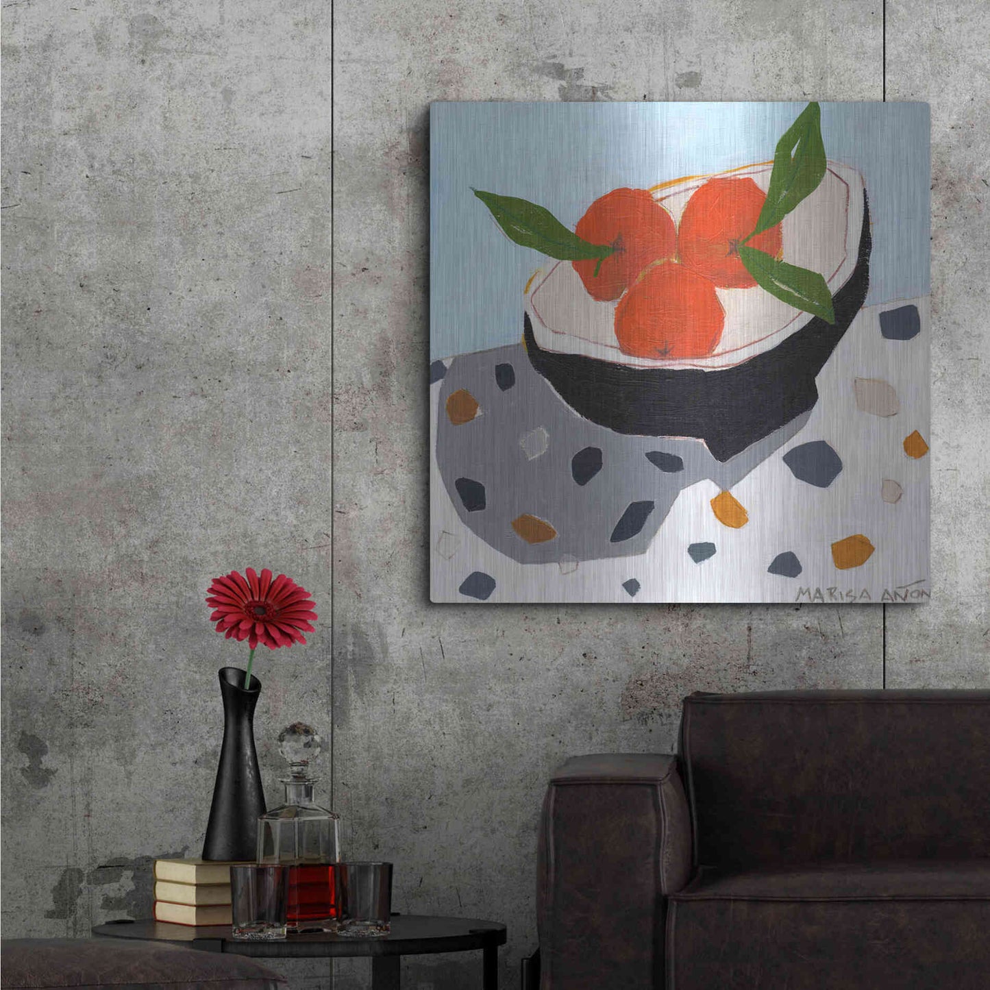 Luxe Metal Art 'Valencia Late' by Marisa Anon, Metal Wall Art,36x36
