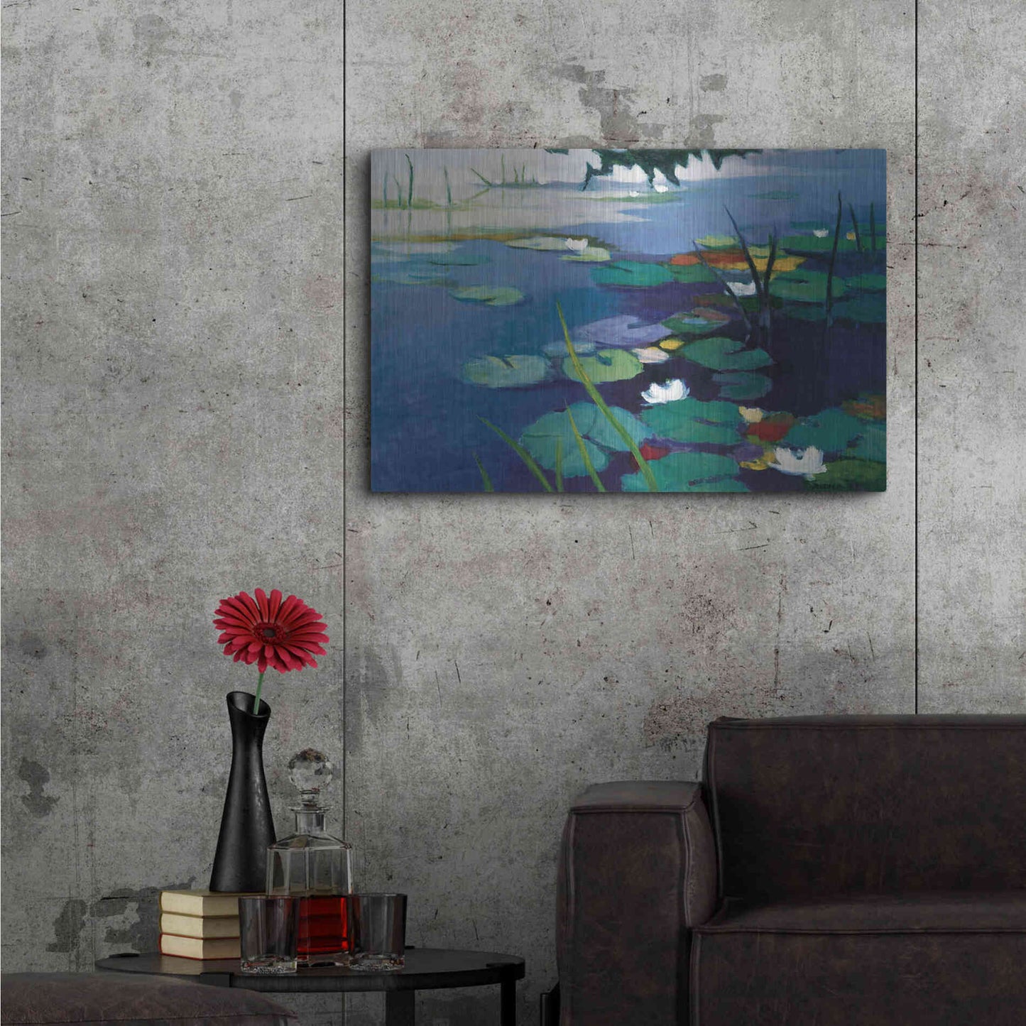 Luxe Metal Art 'Water Lilies' by Tadashi Asoma, Metal Wall Art,36x24