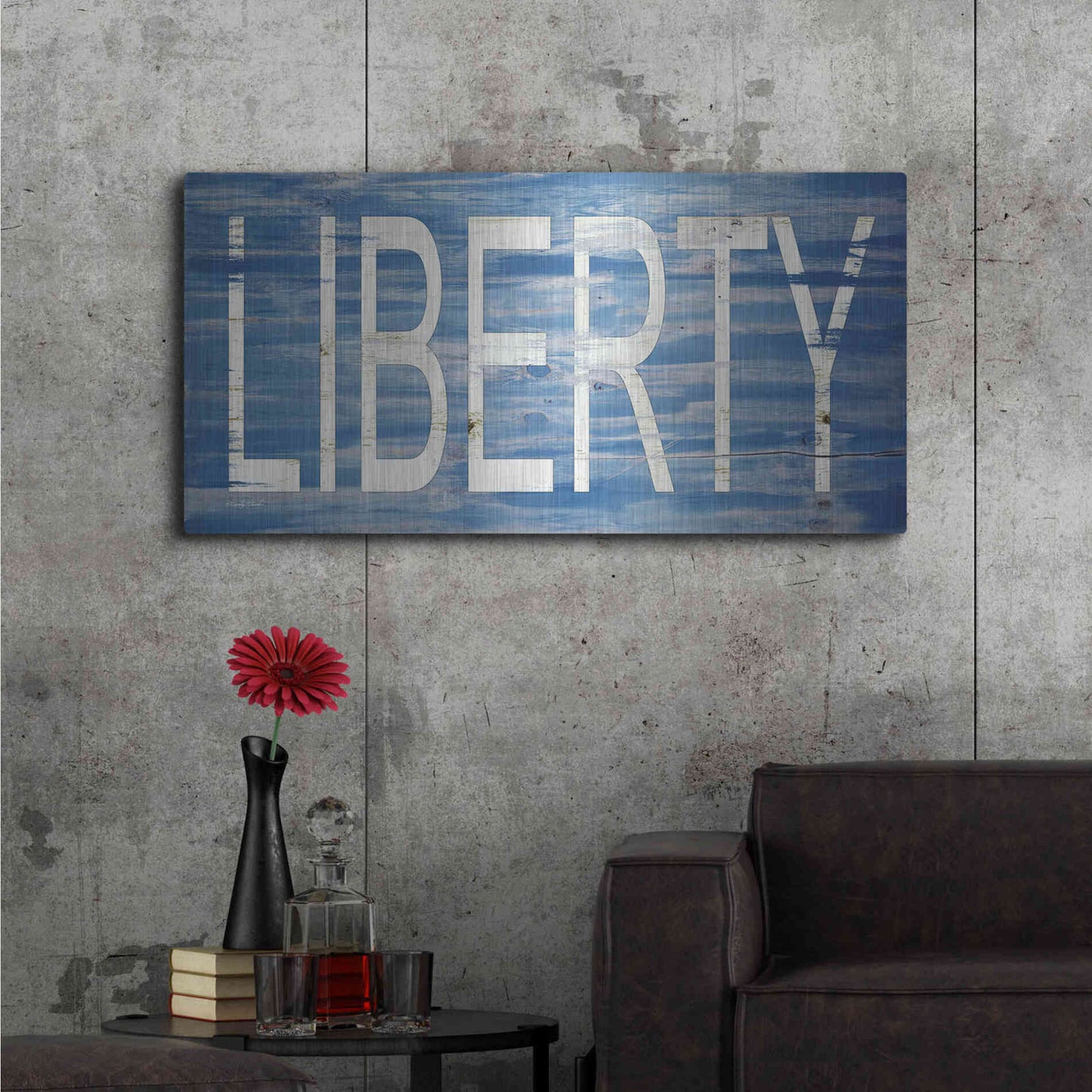 Luxe Metal Art 'Liberty' by Cindy Jacobs, Metal Wall Art,48x24