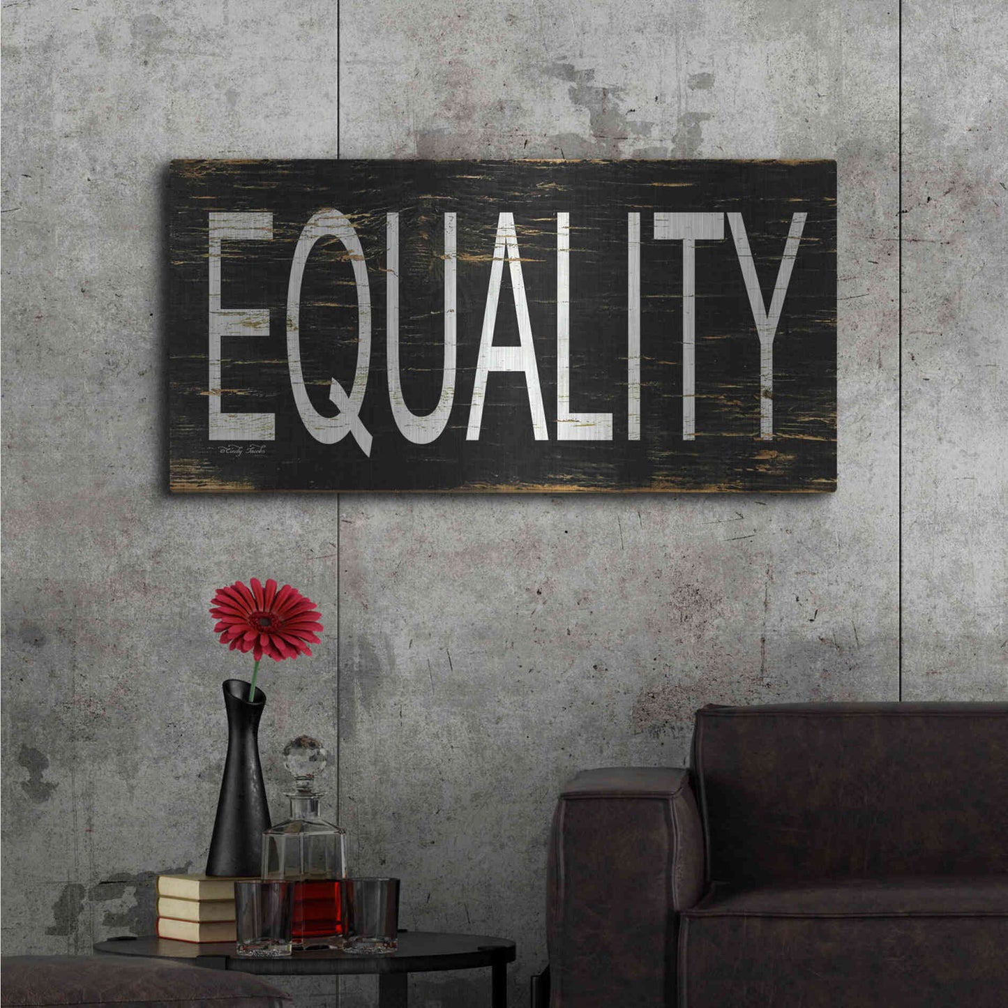 Luxe Metal Art 'Equality' by Cindy Jacobs, Metal Wall Art,48x24