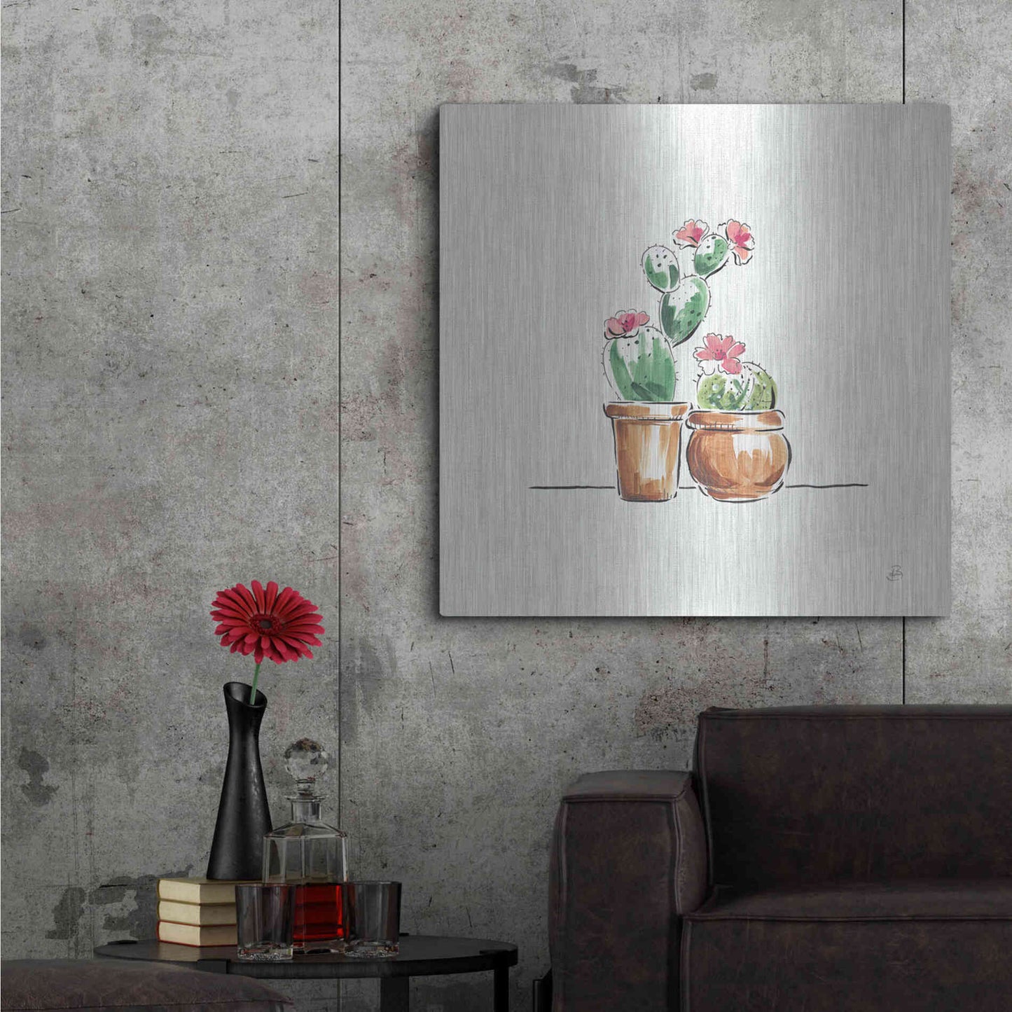 Luxe Metal Art 'Desert Bloom VII' by Daphne Brissonet, Metal Wall Art,36x36