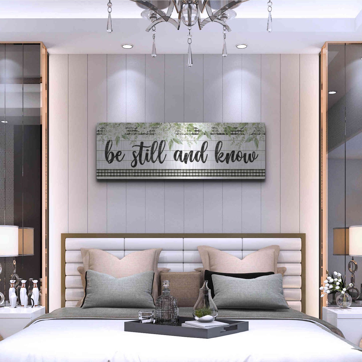 Luxe Metal Art 'Be Still & Know' by Cindy Jacobs, Metal Wall Art,48x16