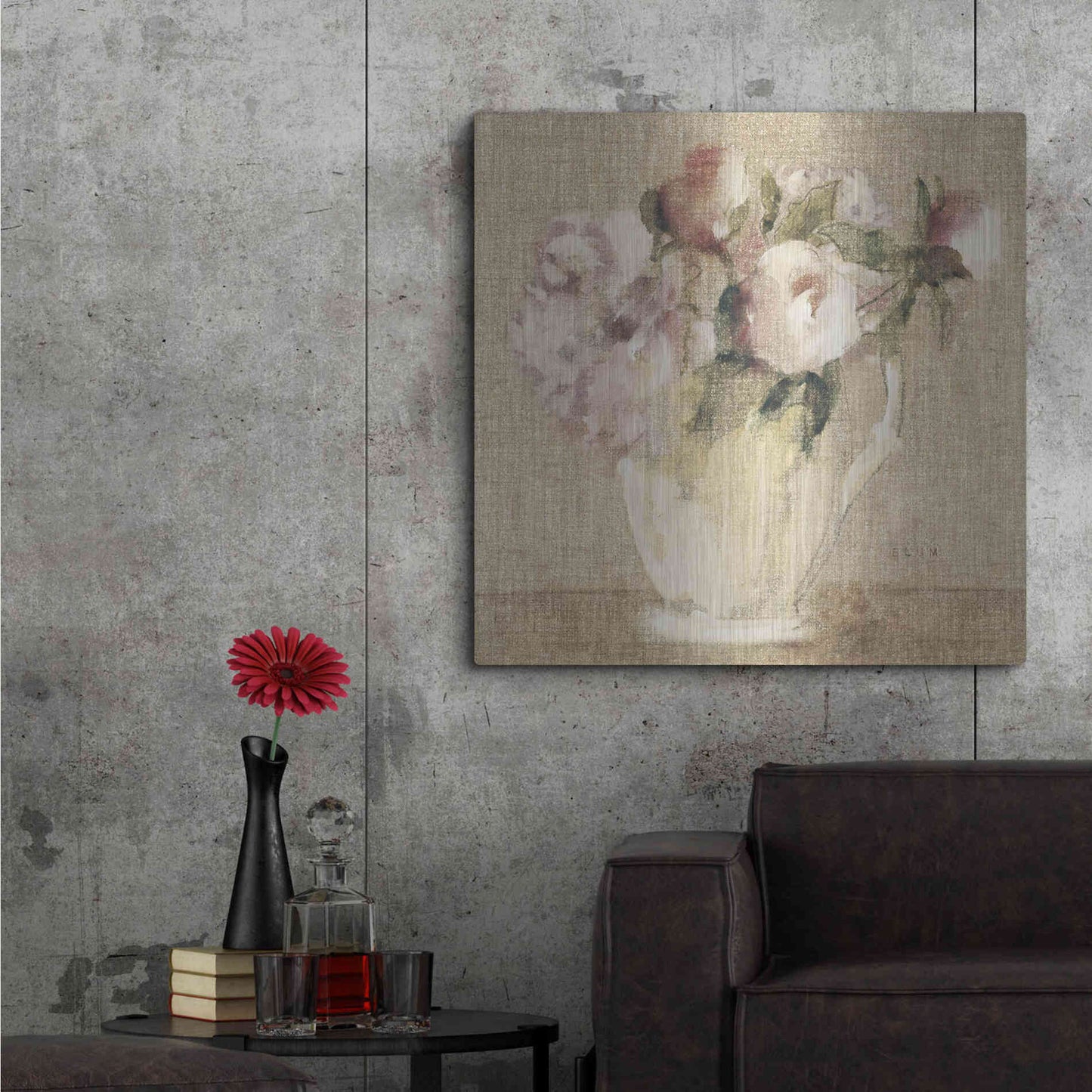 Luxe Metal Art 'Cottage Bouquet III no Border' by Cheri Blum, Metal Wall Art,36x36