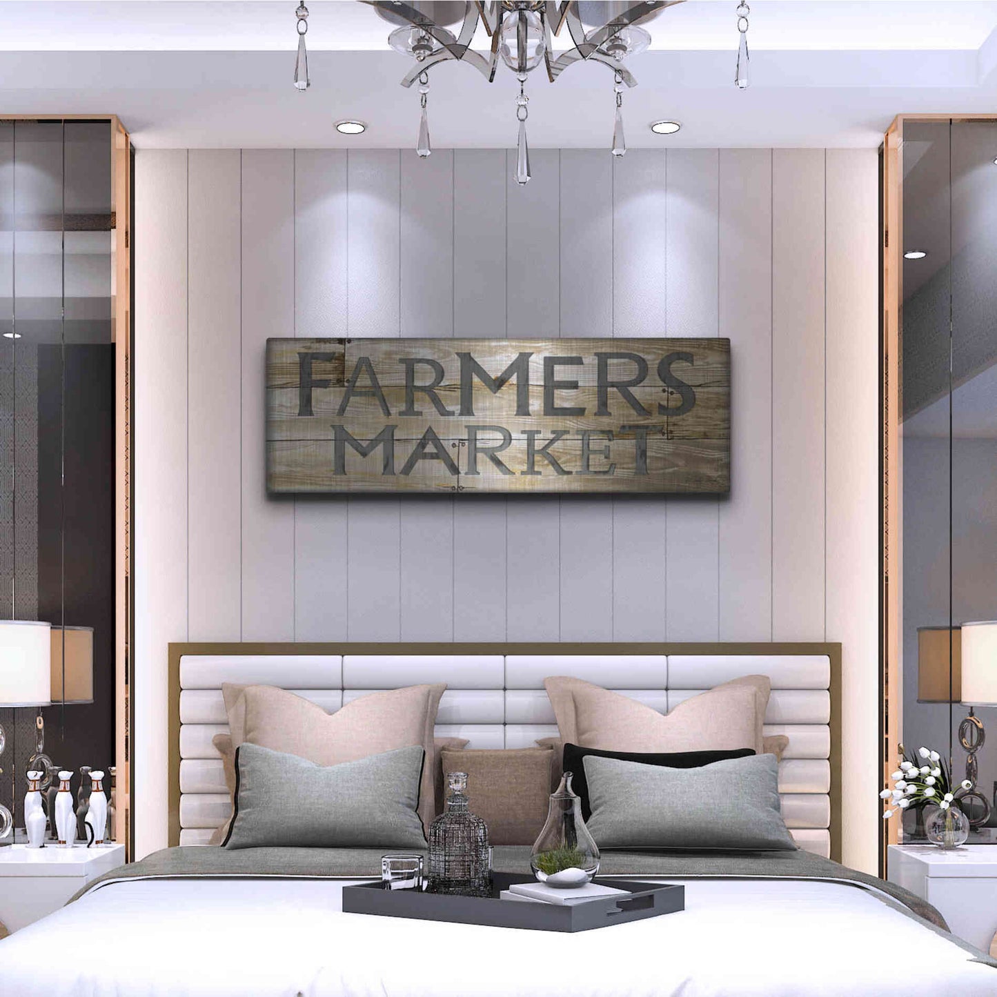 Luxe Metal Art 'Farmer's Market' by Cindy Jacobs, Metal Wall Art,48x16