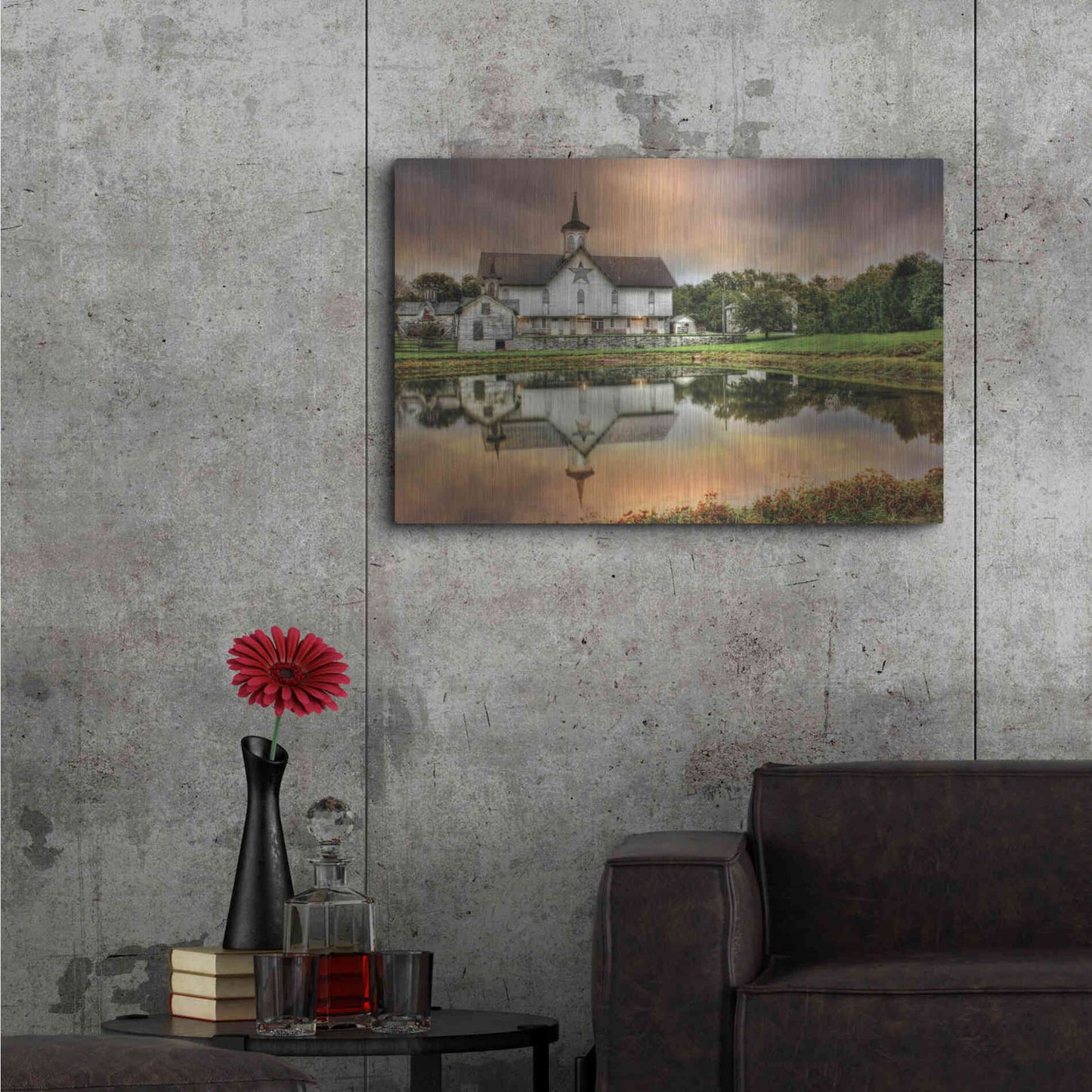 Luxe Metal Art 'Star Barn' by Lori Deiter, Metal Wall Art,36x24