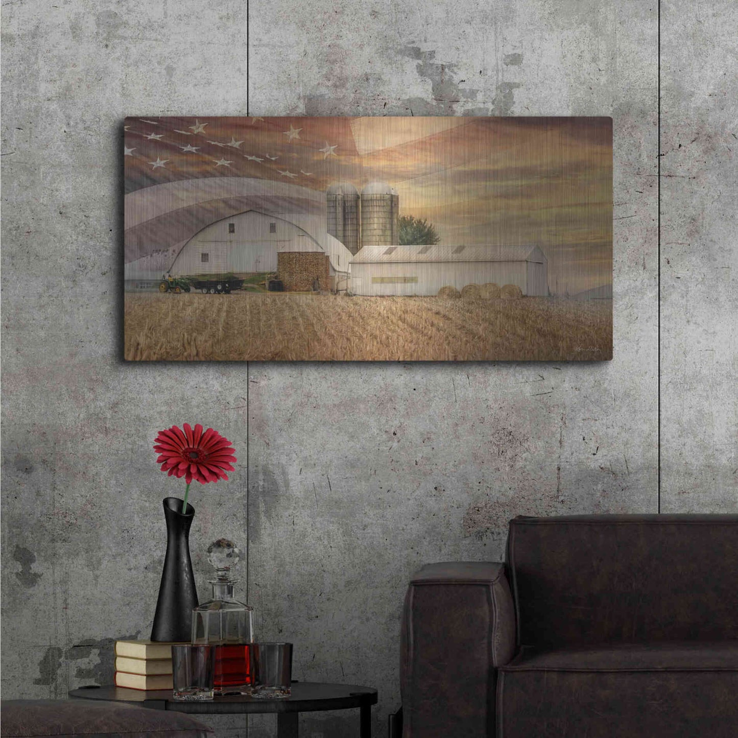 Luxe Metal Art 'American Farmland' by Lori Deiter, Metal Wall Art,48x24