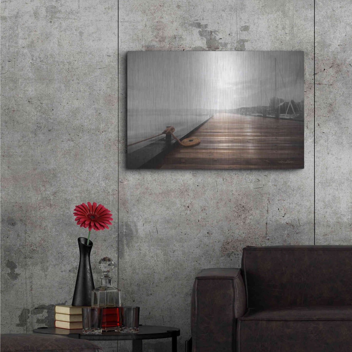 Luxe Metal Art 'Newport Dock I' by Lori Deiter, Metal Wall Art,36x24
