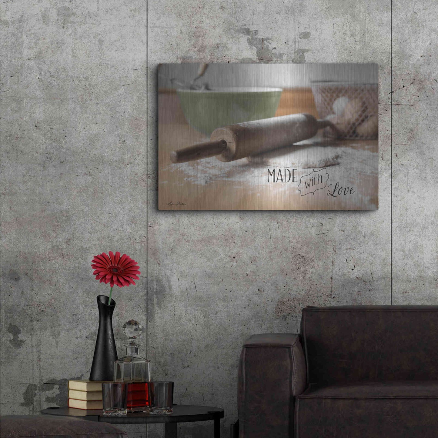 Luxe Metal Art 'Made with Love' by Lori Deiter, Metal Wall Art,36x24