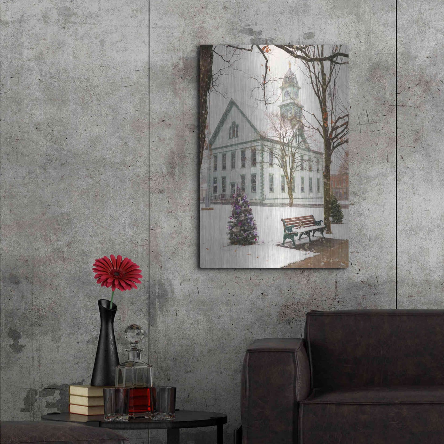 Luxe Metal Art 'Christmas in Coudersport' by Lori Deiter, Metal Wall Art,24x36
