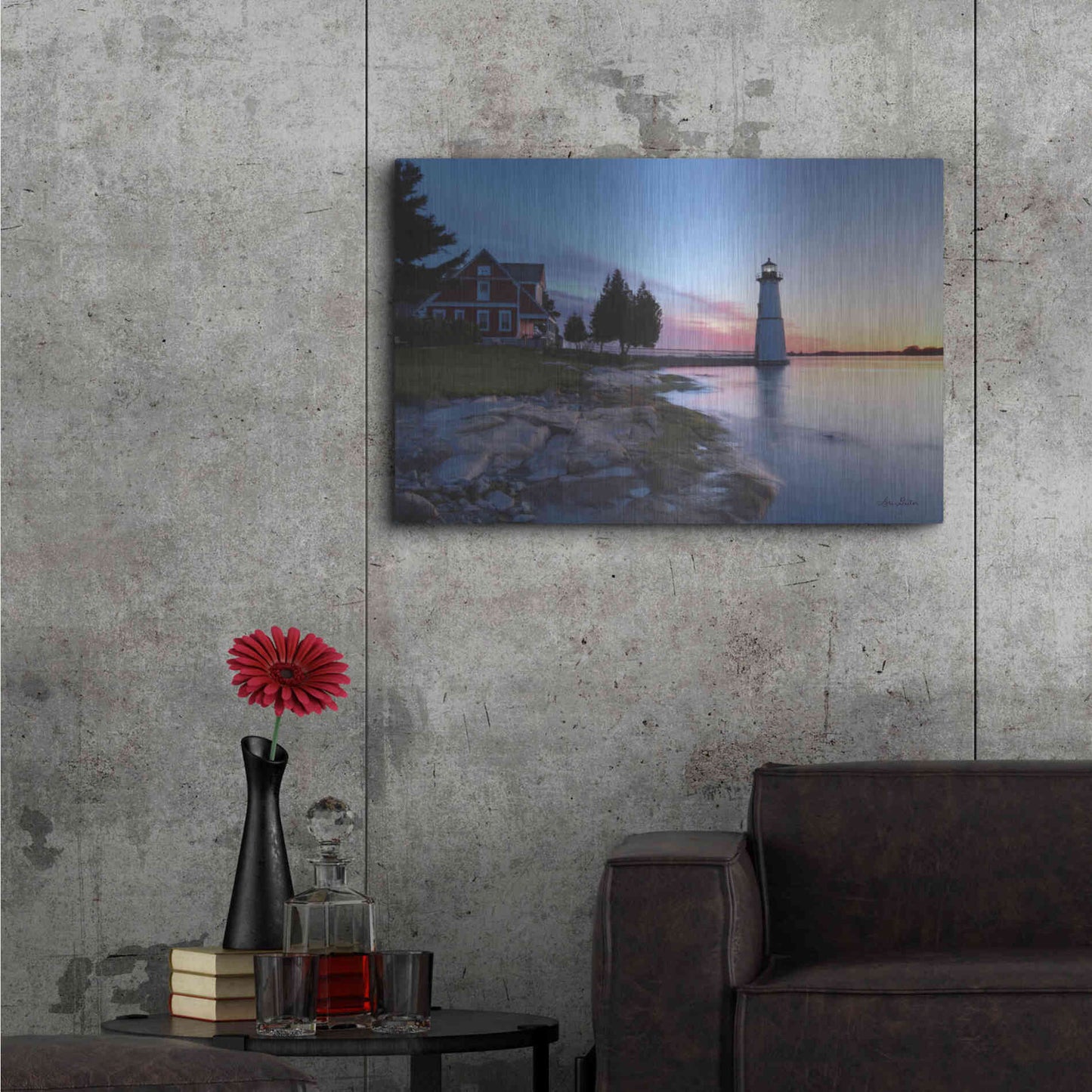 Luxe Metal Art 'Dusk at Rock Island' by Lori Deiter, Metal Wall Art,36x24