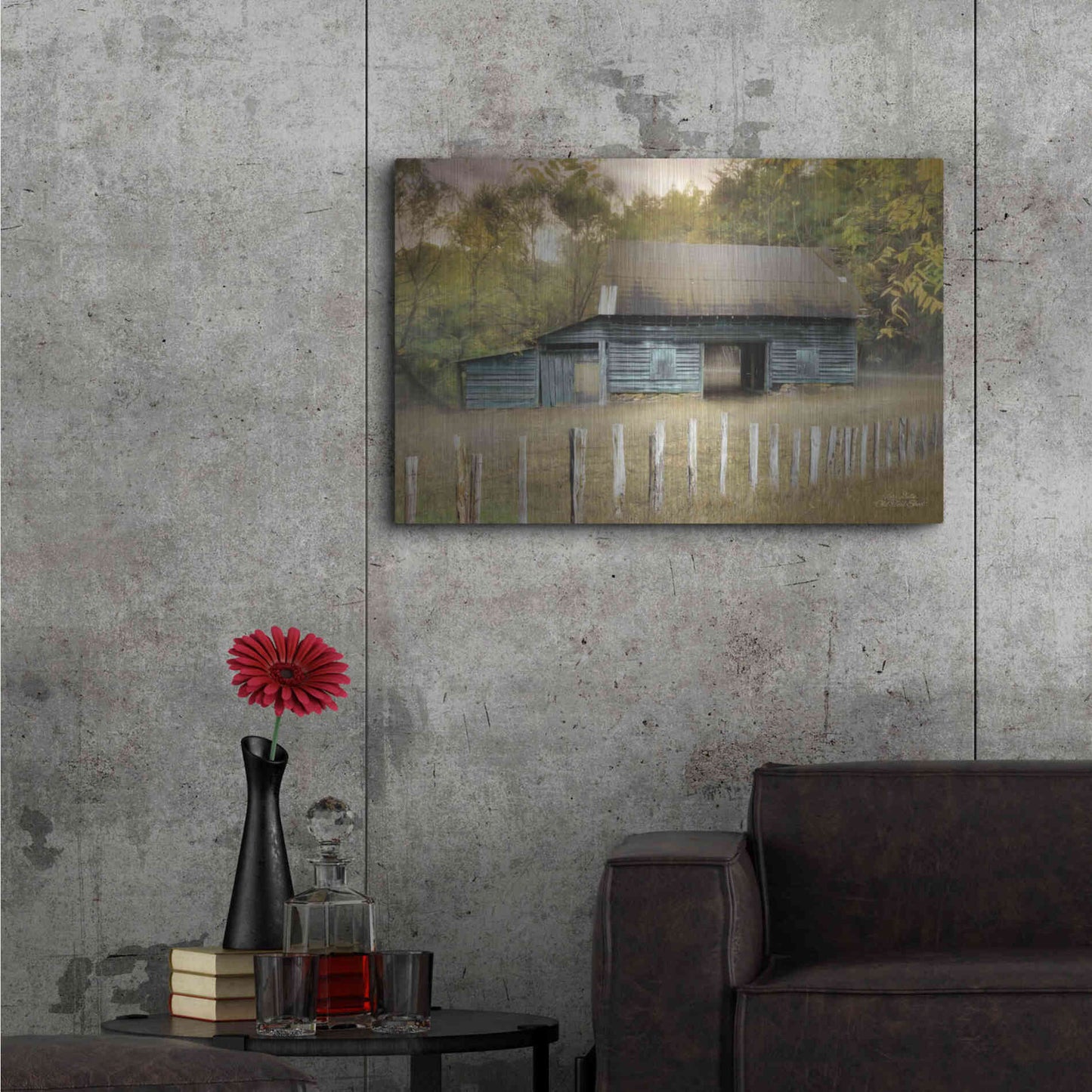 Luxe Metal Art 'Old Teal Shed' by Lori Deiter, Metal Wall Art,36x24