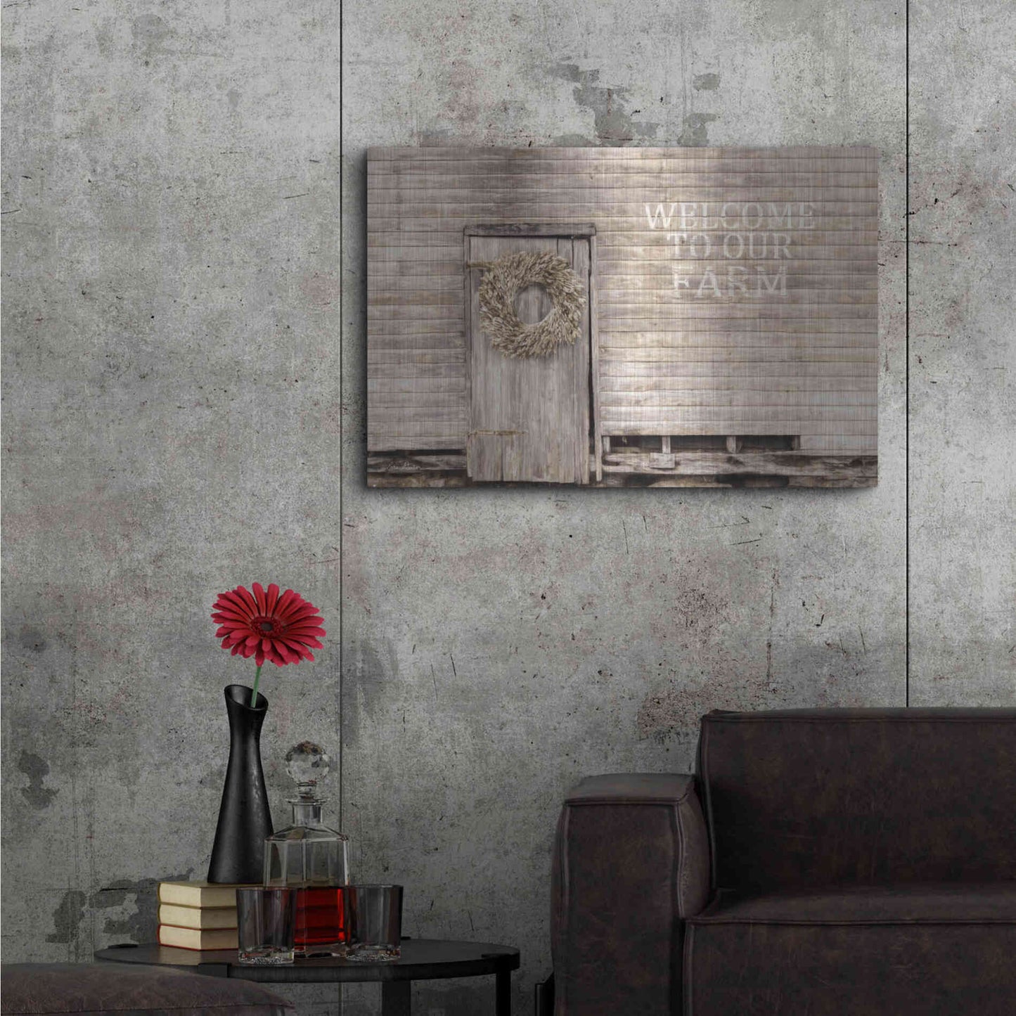Luxe Metal Art 'Welcome to Our Farm' by Lori Deiter, Metal Wall Art,36x24