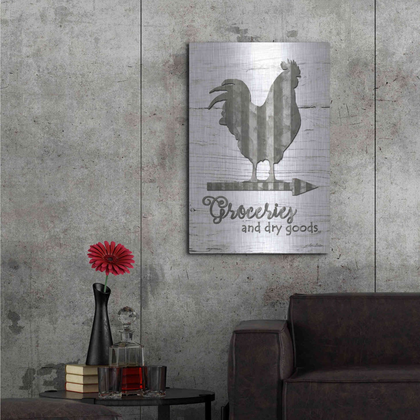 Luxe Metal Art 'Groceries' by Lori Deiter, Metal Wall Art,24x36