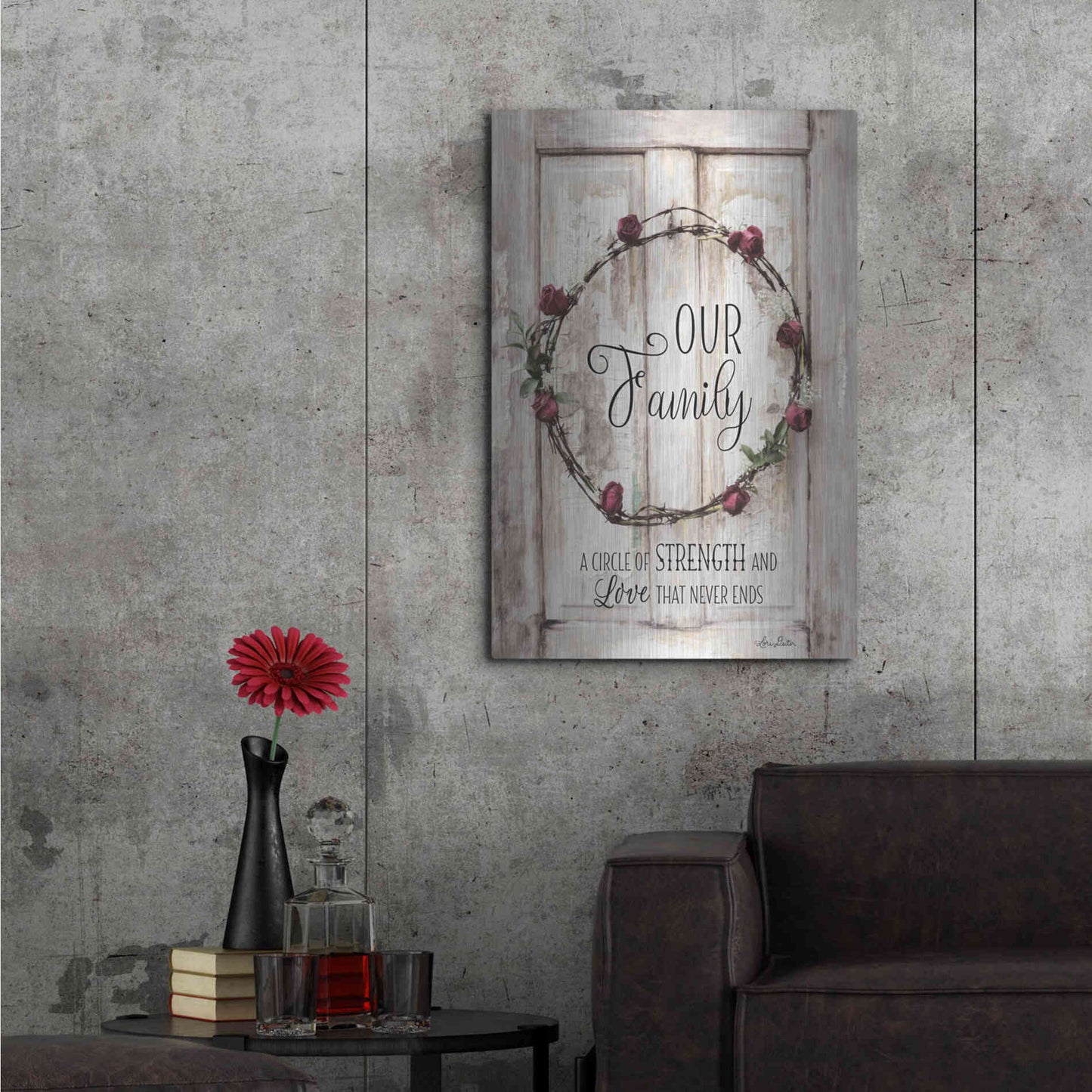 Luxe Metal Art 'Our Family - A Circle of Strength' by Lori Deiter, Metal Wall Art,24x36