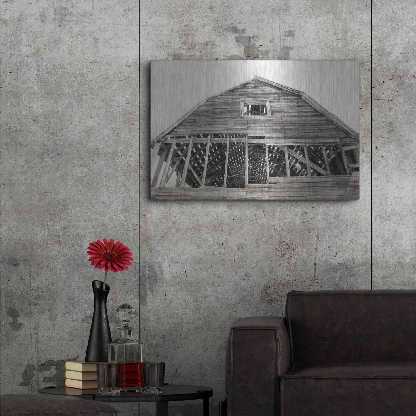Luxe Metal Art 'Wyoming Barn' by Lori Deiter, Metal Wall Art,36x24