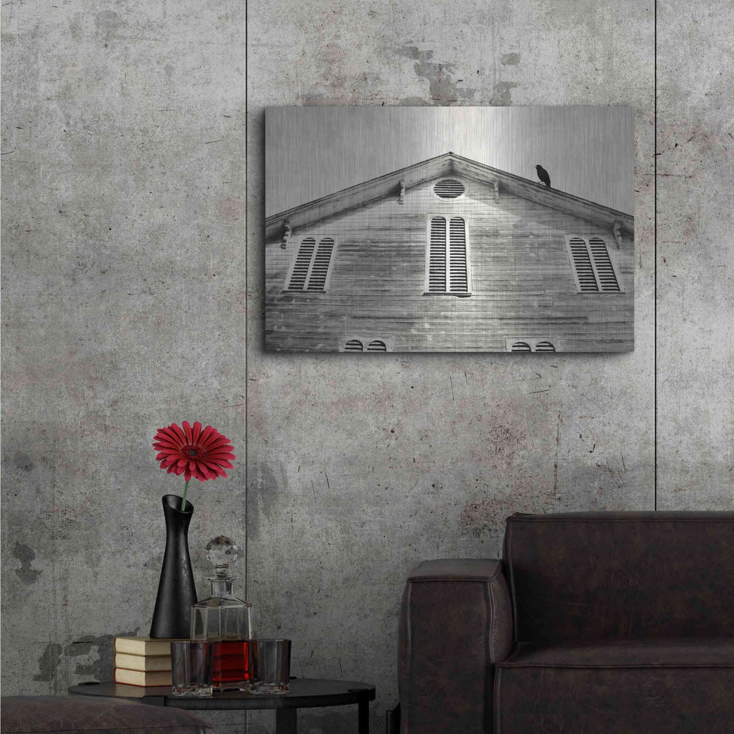 Luxe Metal Art 'Fort Halifax Crow' by Lori Deiter, Metal Wall Art,36x24