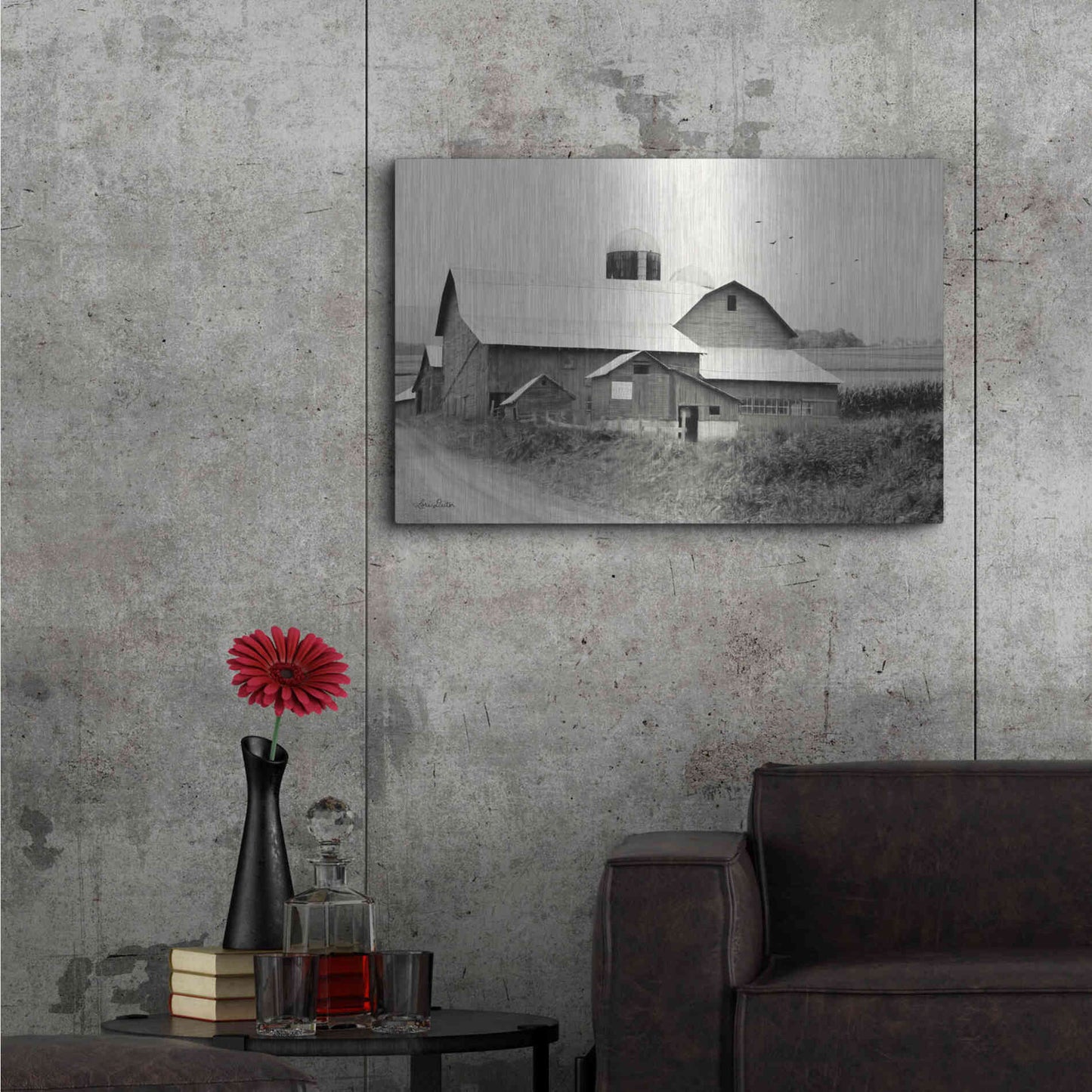 Luxe Metal Art 'Rural Charm' by Lori Deiter, Metal Wall Art,36x24