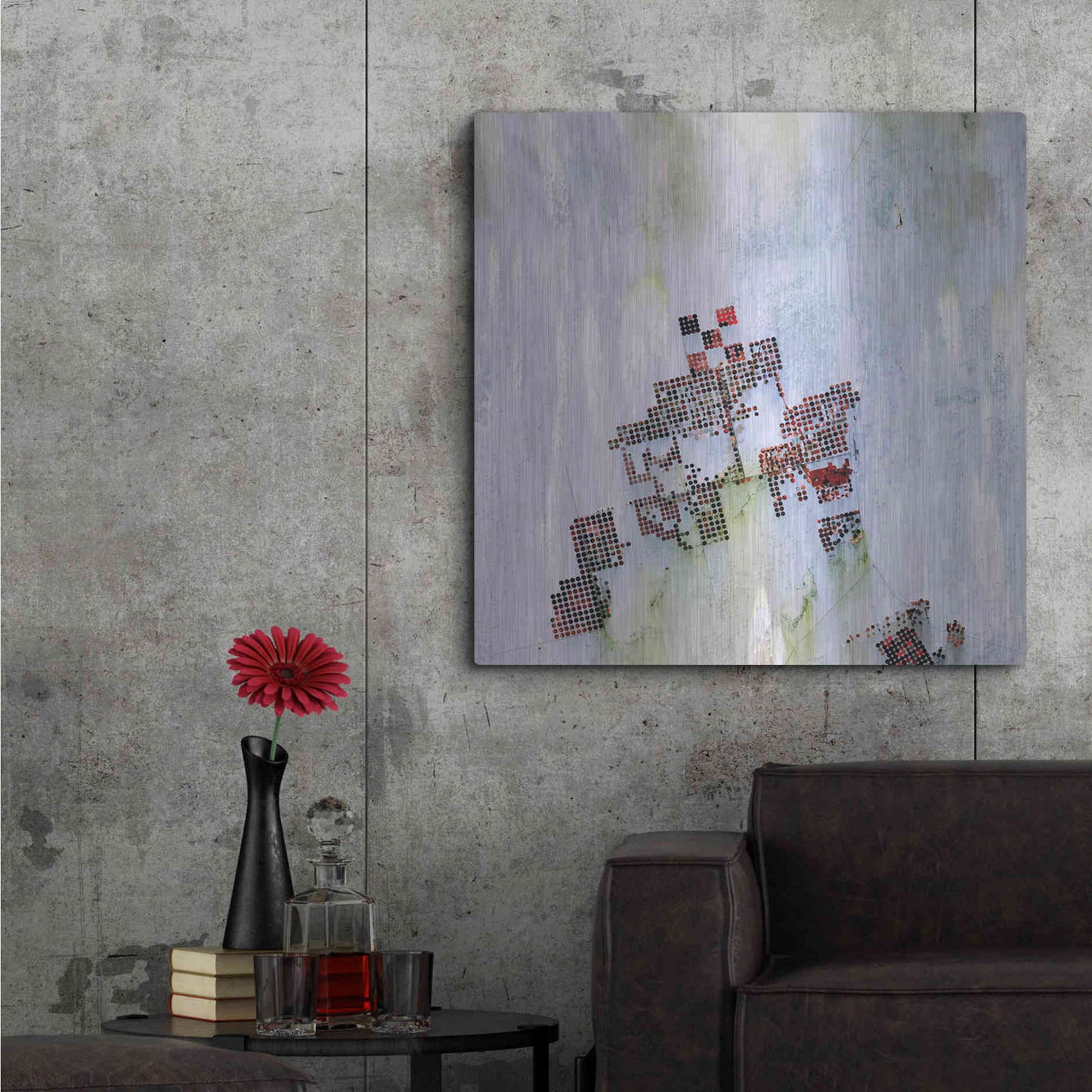 Luxe Metal Art 'Earth As Art: Geometric Desert', Metal Wall Art,36x36