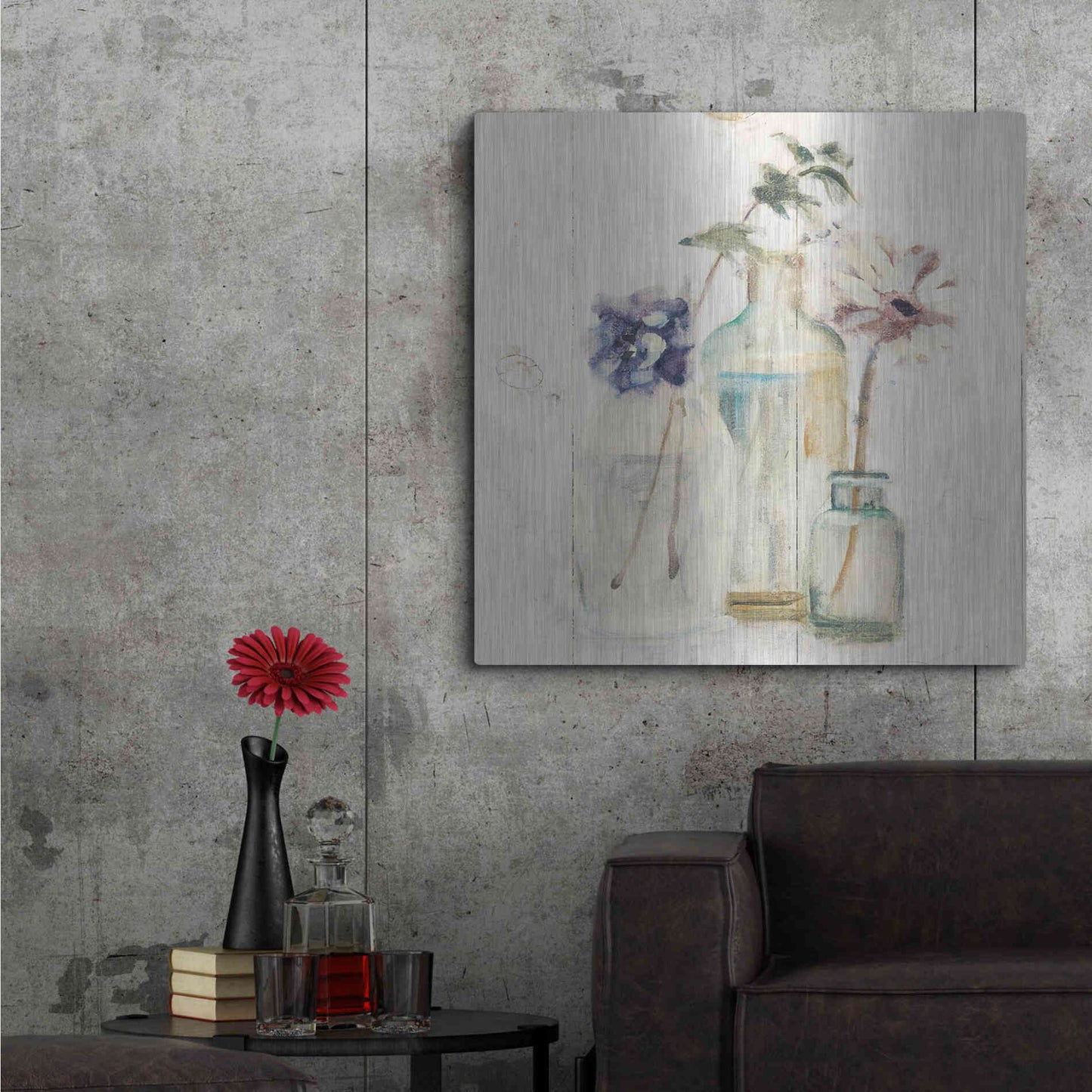 Luxe Metal Art 'Blossoms on Birch III' by Cheri Blum, Metal Wall Art,36x36