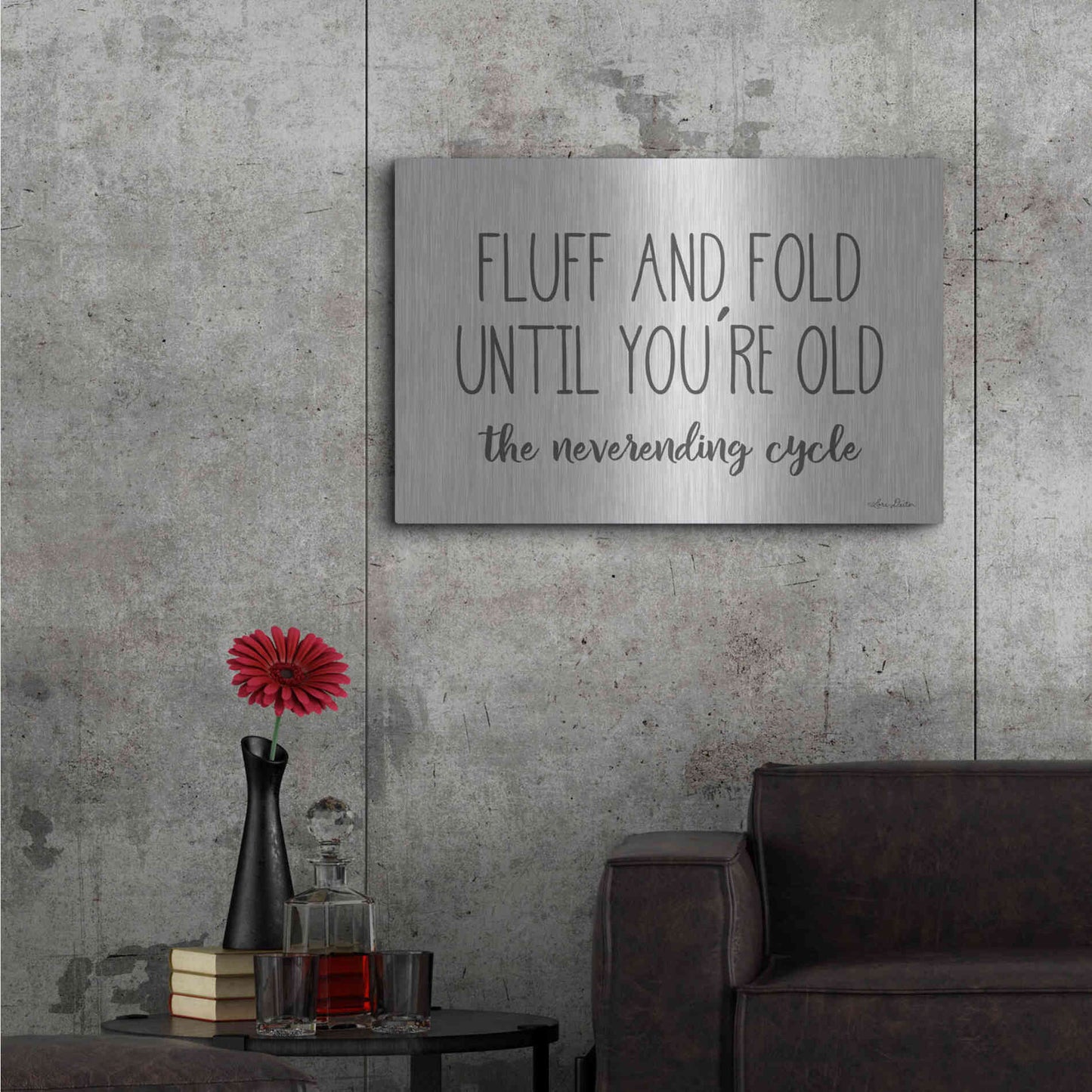 Luxe Metal Art 'Fluff and Fold' by Lori Deiter, Metal Wall Art,36x24