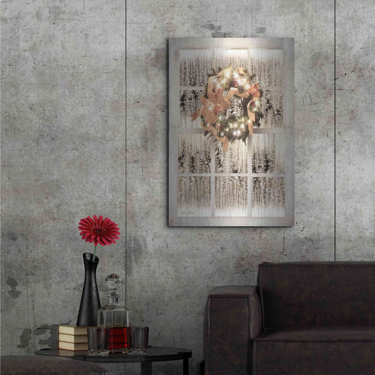 Luxe Metal Art 'Frosted Pane Window View' by Lori Deiter, Metal Wall Art,24x36