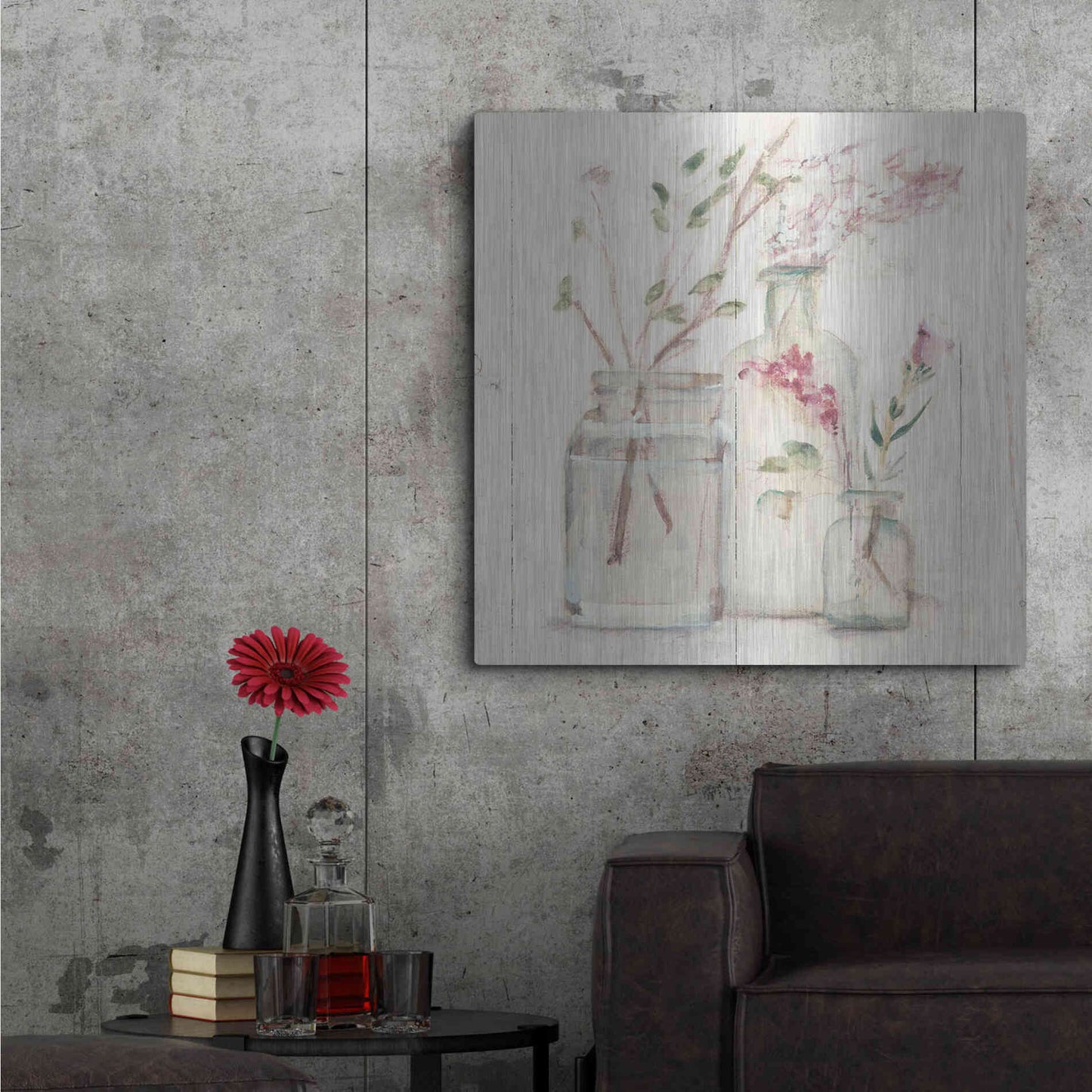 Luxe Metal Art 'Blossoms on Birch VI' by Cheri Blum, Metal Wall Art,36x36