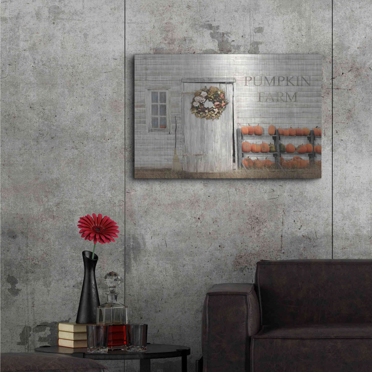 Luxe Metal Art 'Pumpkin Farm' by Lori Deiter, Metal Wall Art,36x24