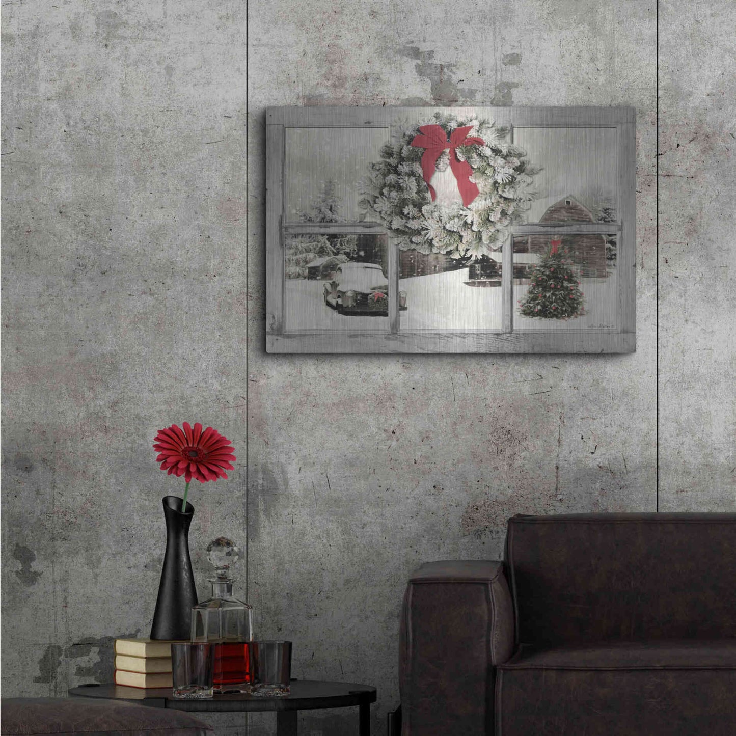 Luxe Metal Art 'It's Cold Outside' by Lori Deiter, Metal Wall Art,36x24