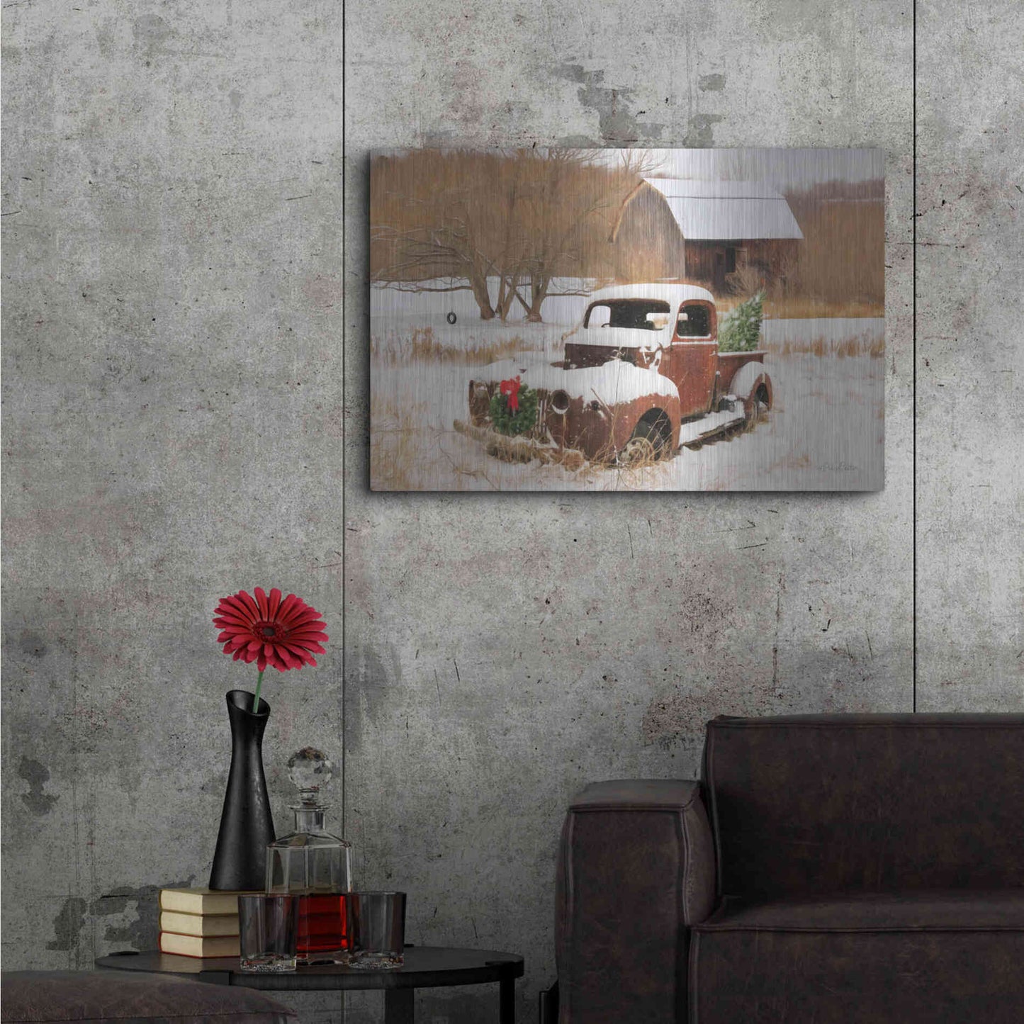 Luxe Metal Art 'Christmas Lawn Ornament' by Lori Deiter, Metal Wall Art,36x24