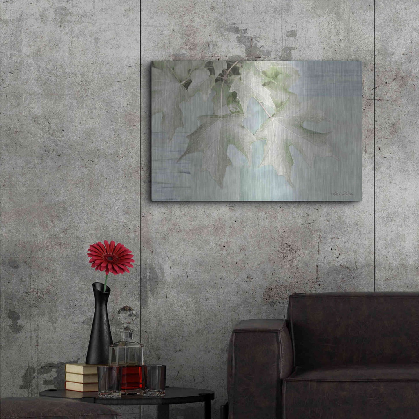 Luxe Metal Art 'The Maple Leaves' by Lori Deiter, Metal Wall Art,36x24