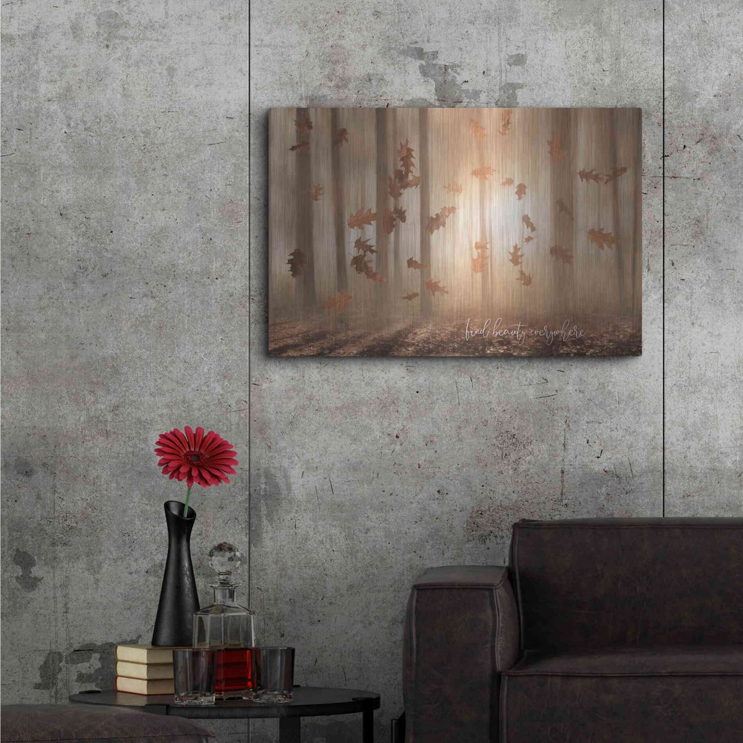 Luxe Metal Art 'Find Beauty Everywhere' by Lori Deiter, Metal Wall Art,36x24