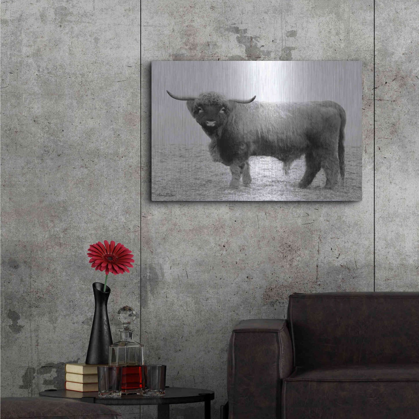 Luxe Metal Art 'Scotty the Bull' by Lori Deiter, Metal Wall Art,36x24