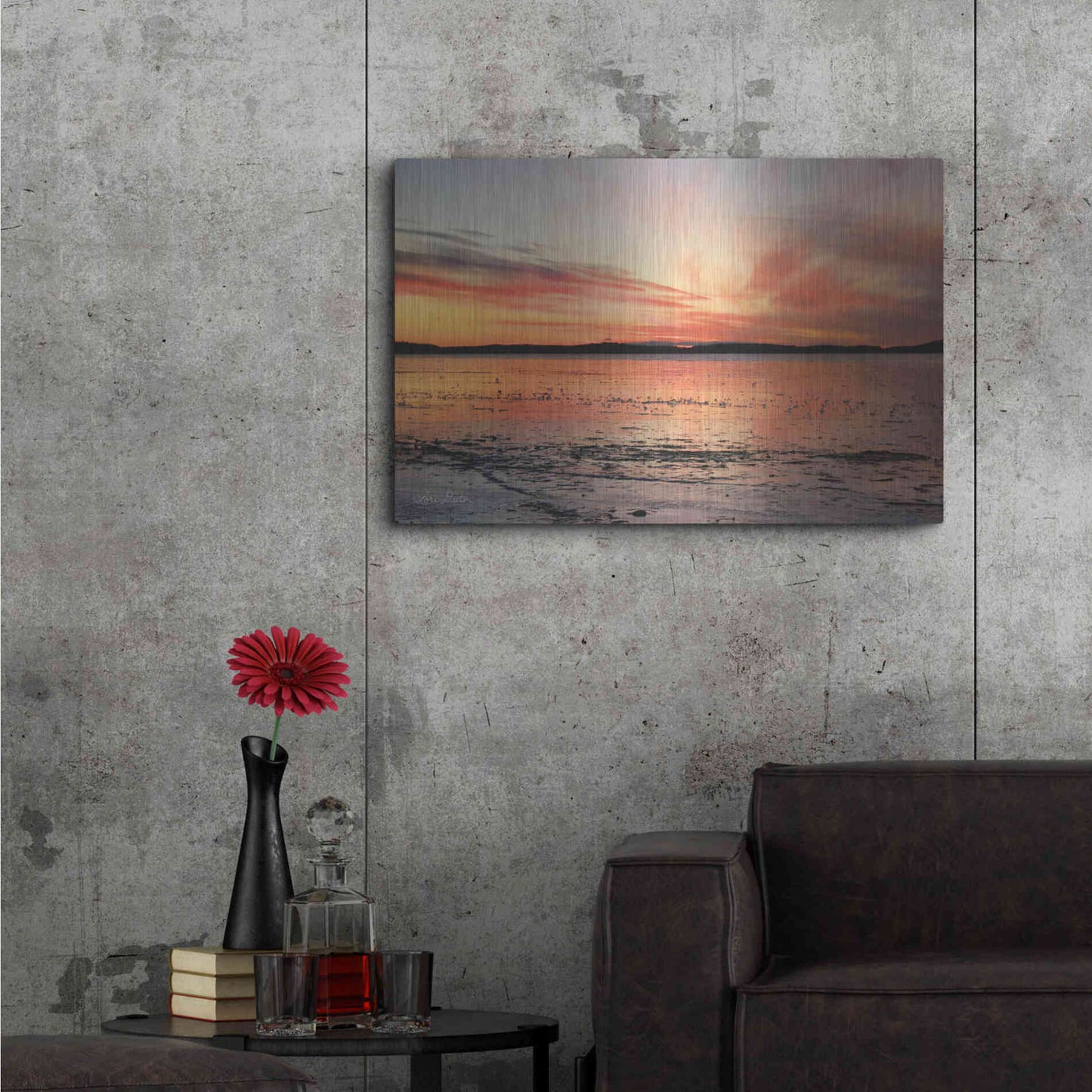Luxe Metal Art 'Fire and Ice' by Lori Deiter, Metal Wall Art,36x24