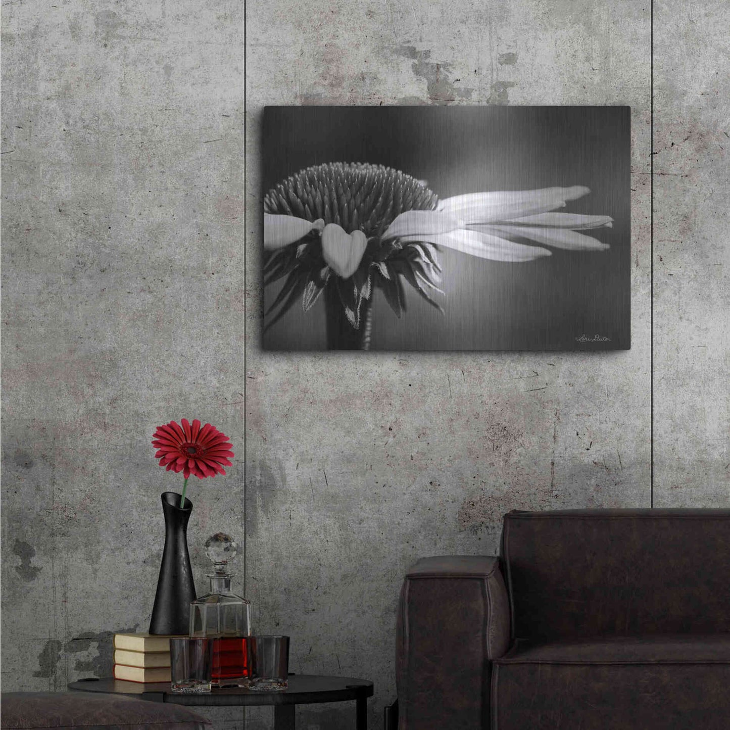 Luxe Metal Art 'Coneflower' by Lori Deiter, Metal Wall Art,36x24