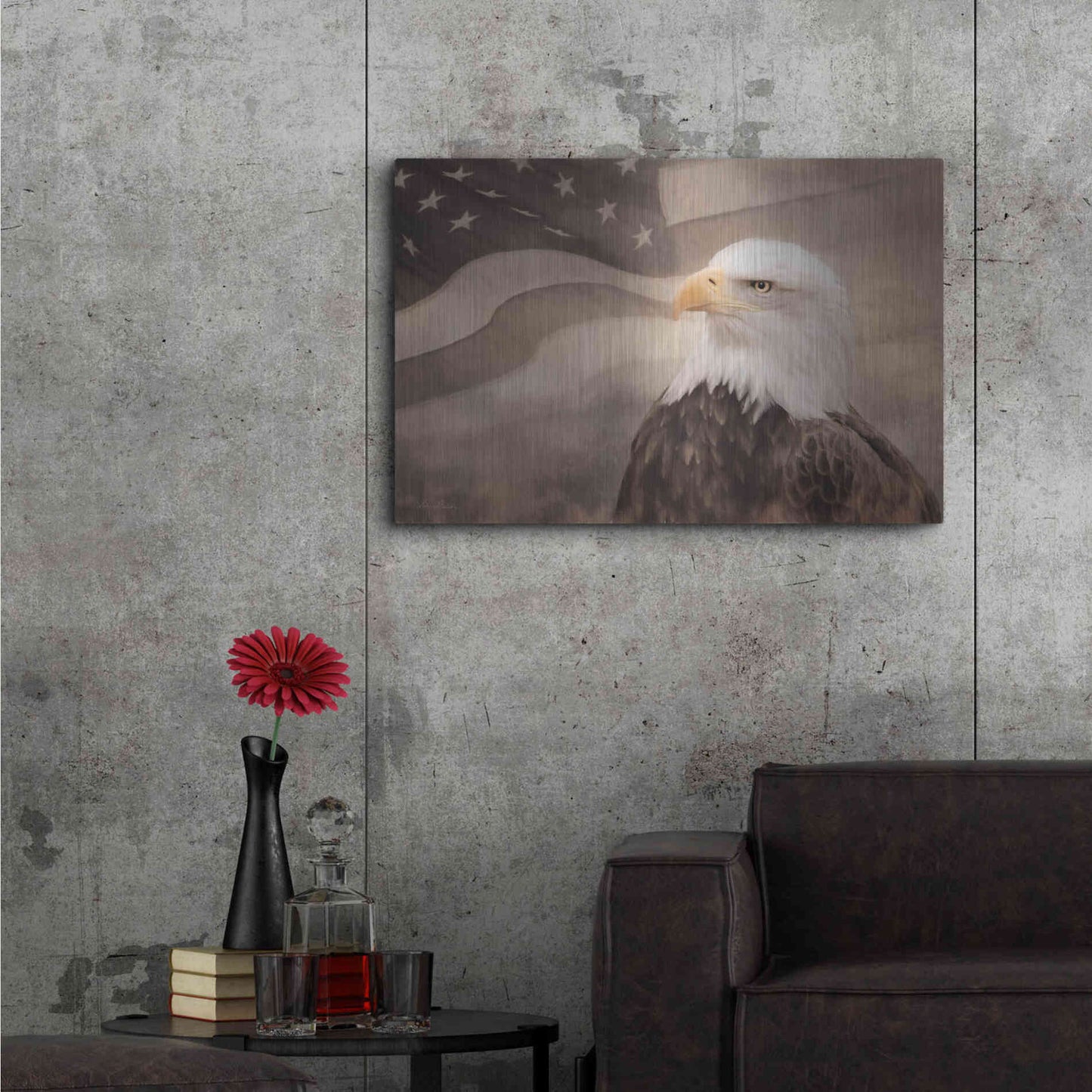 Luxe Metal Art 'US Symbols' by Lori Deiter, Metal Wall Art,36x24