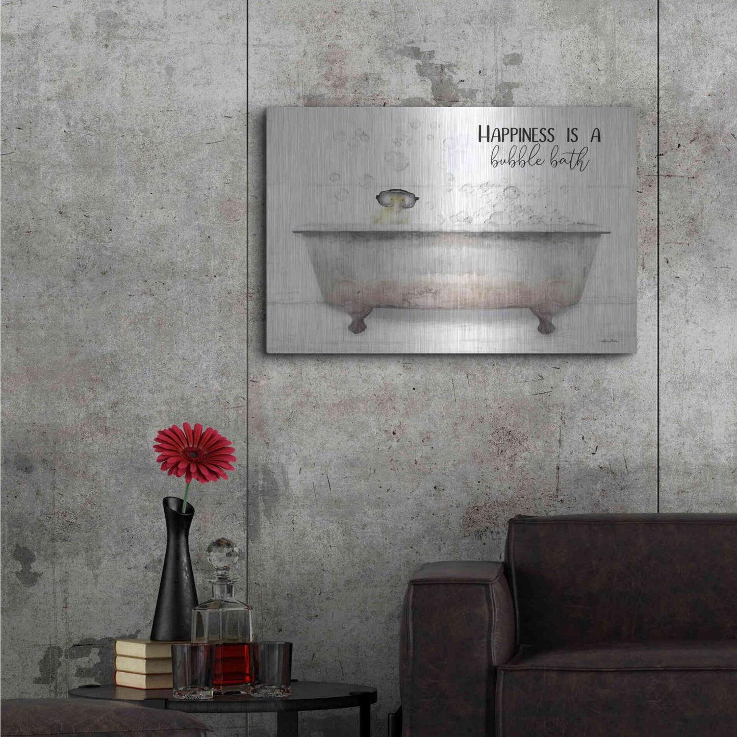 Luxe Metal Art 'Happiness Bubble Bath' by Lori Deiter, Metal Wall Art,36x24