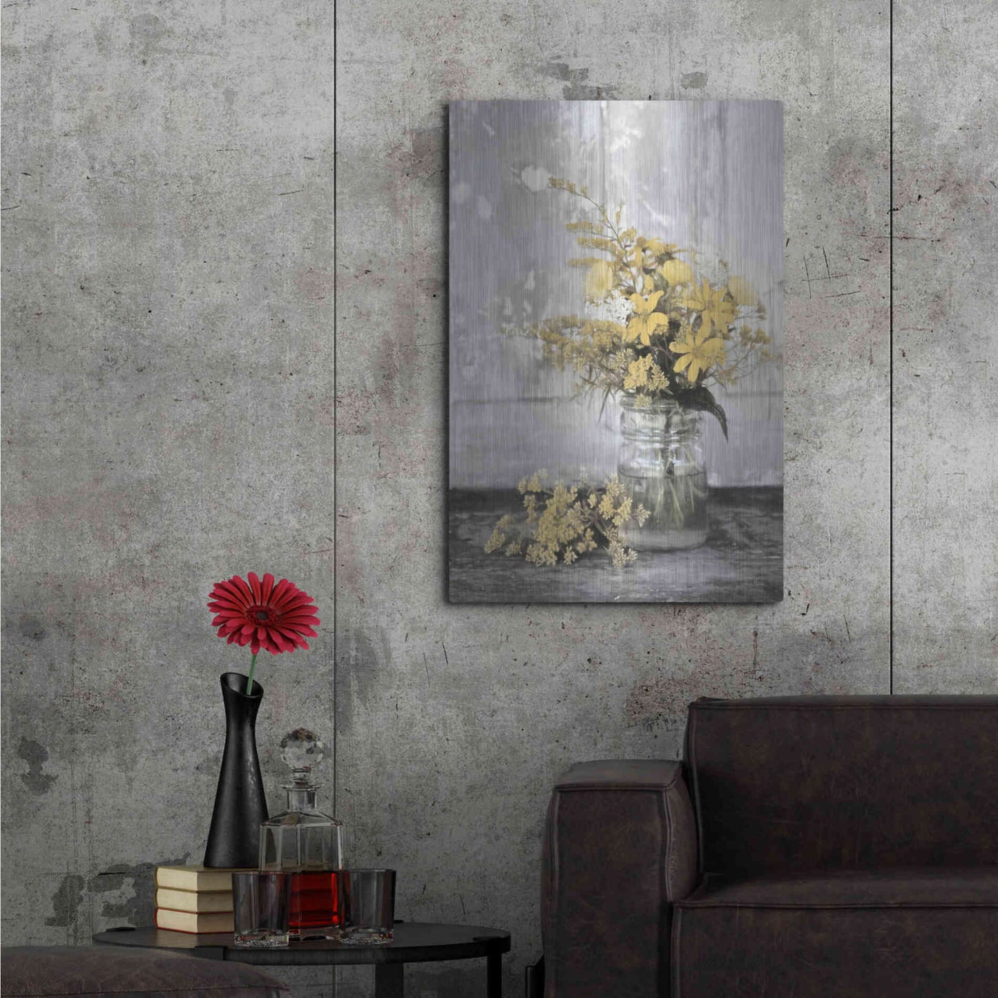 Luxe Metal Art 'Gold Wildflowers II' by Lori Deiter, Metal Wall Art,24x36