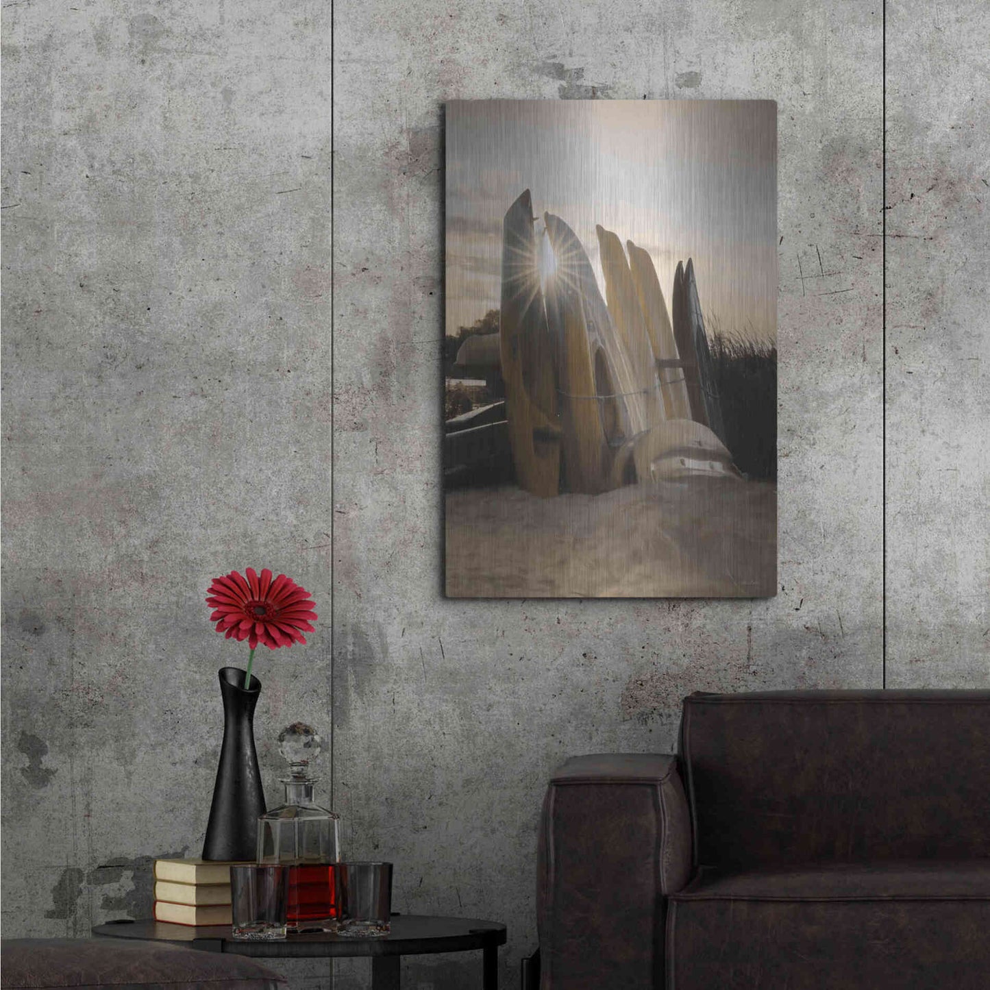 Luxe Metal Art 'Beach Kayaks' by Lori Deiter, Metal Wall Art,24x36