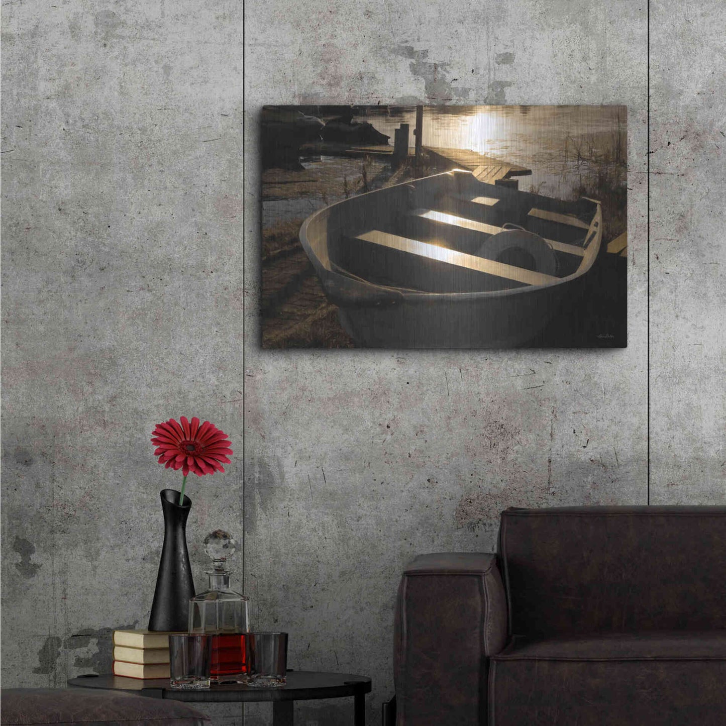 Luxe Metal Art 'Docked' by Lori Deiter, Metal Wall Art,36x24