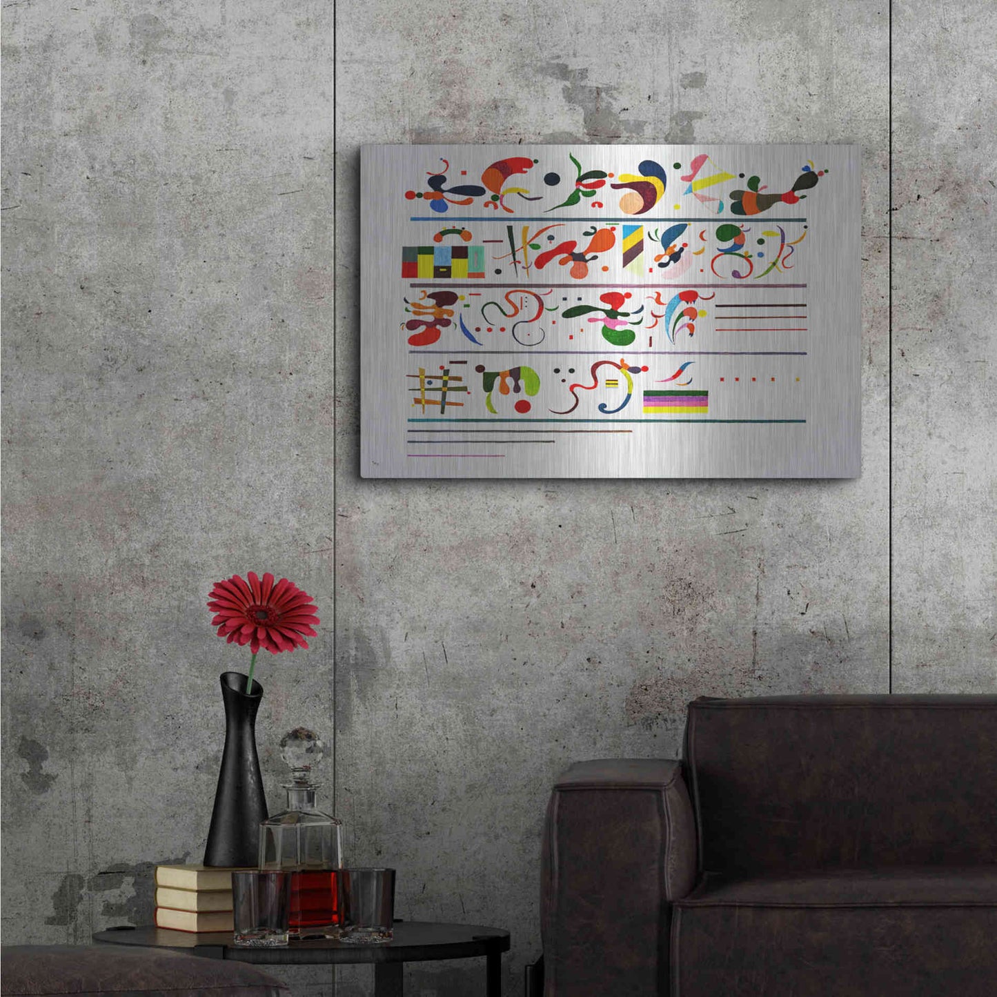 Luxe Metal Art 'Succession' by Wassily Kandinsky, Metal Wall Art,36x24