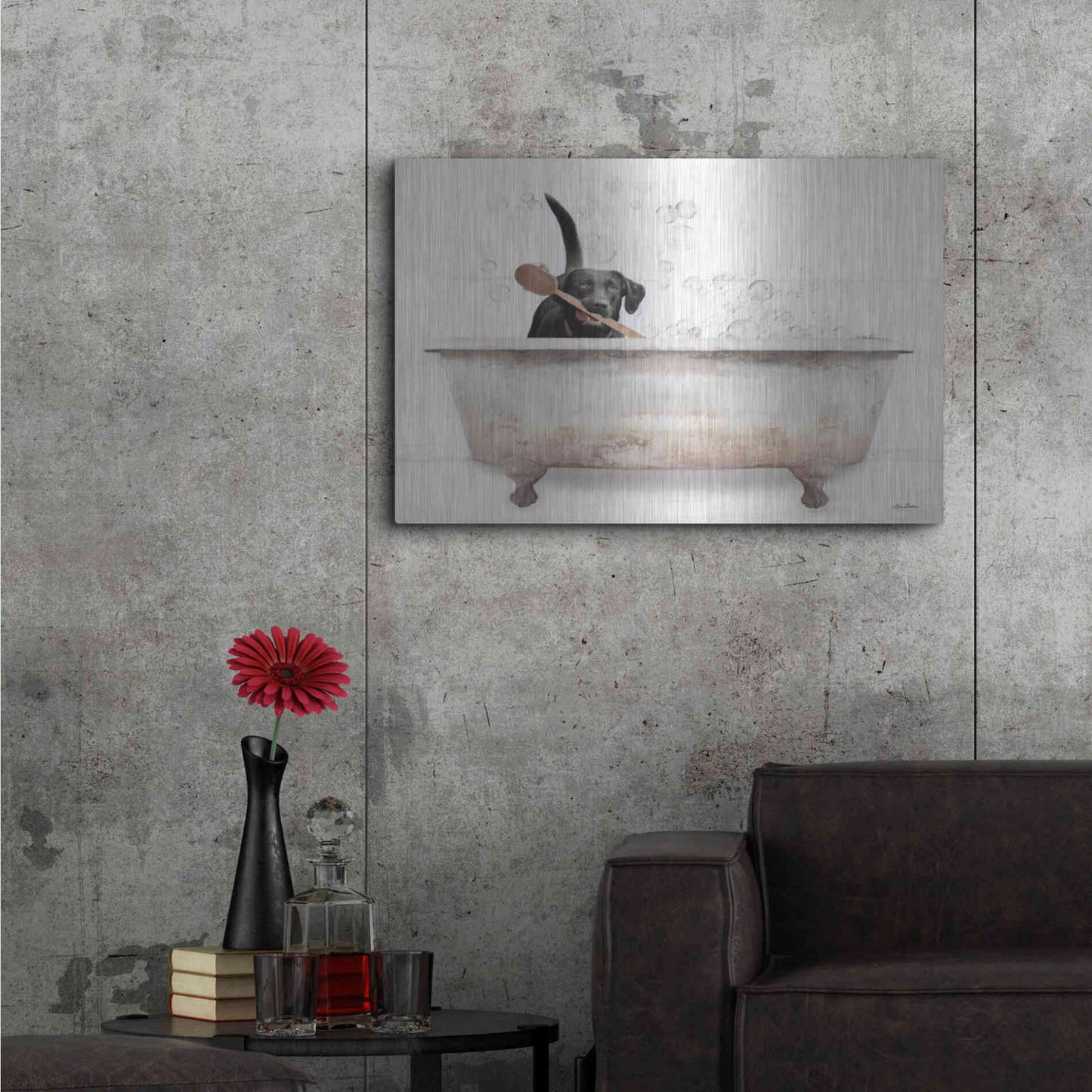 Luxe Metal Art 'Scrubbing Bubbles' by Lori Deiter, Metal Wall Art,36x24