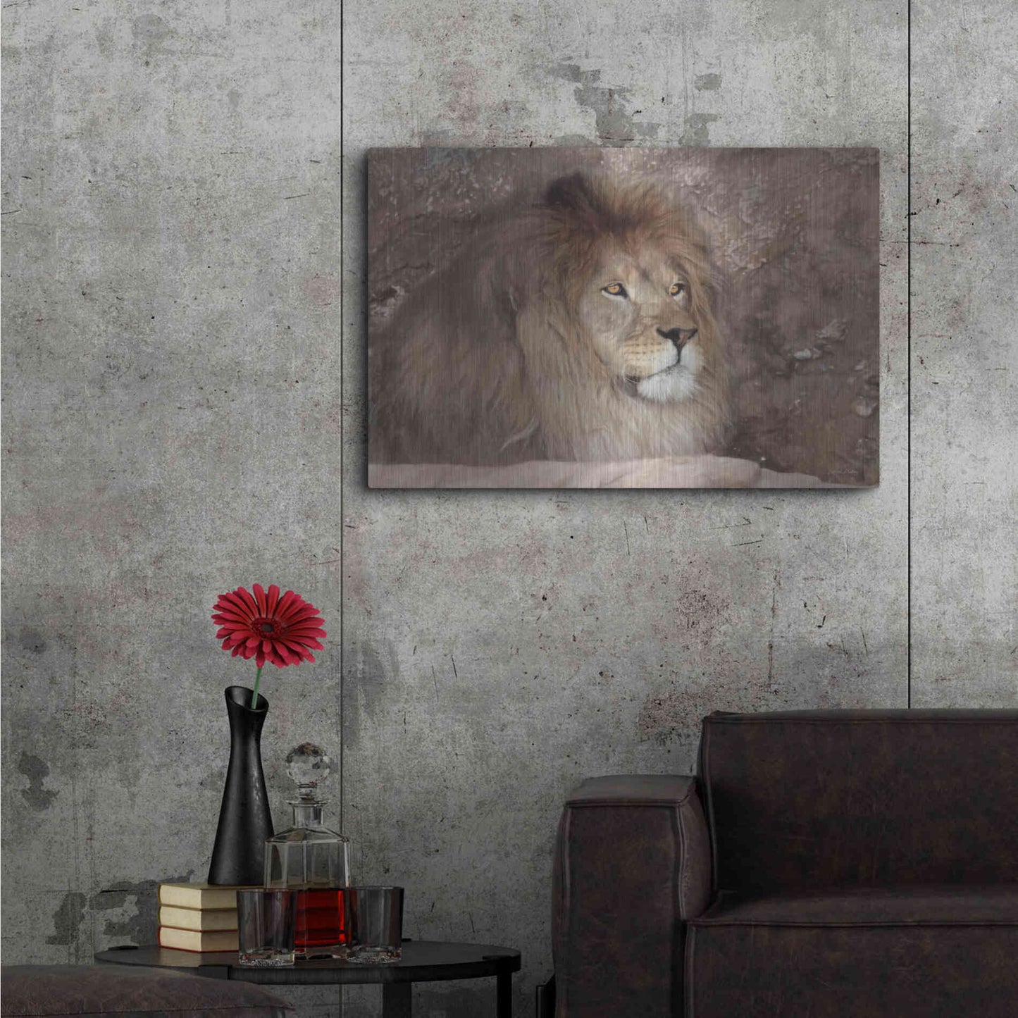 Luxe Metal Art 'Leo the Lion' by Lori Deiter, Metal Wall Art,36x24