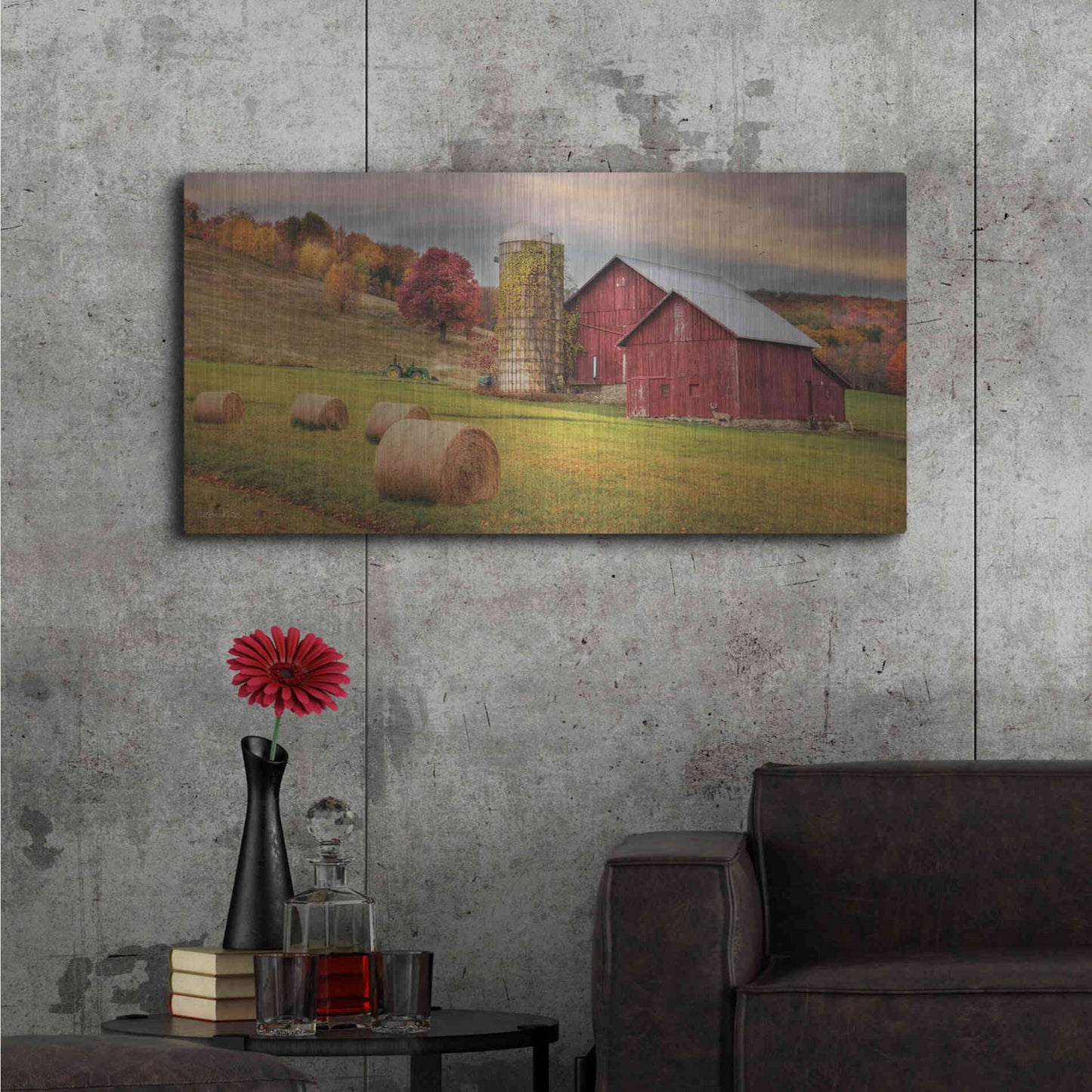 Luxe Metal Art 'Autumn Breeze' by Lori Deiter, Metal Wall Art,48x24